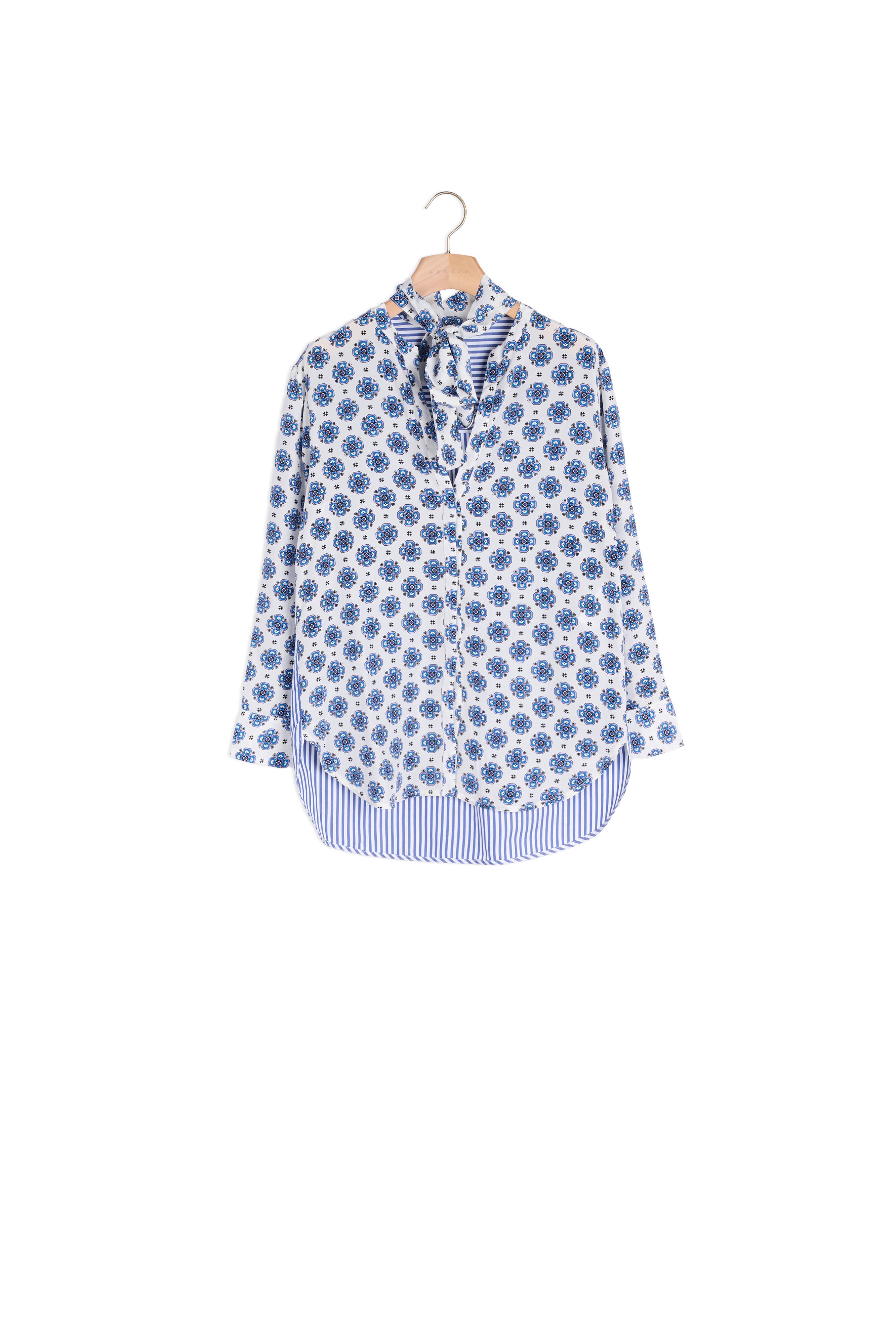Chemise en soie imprimée mosaïque Sandro seconde main