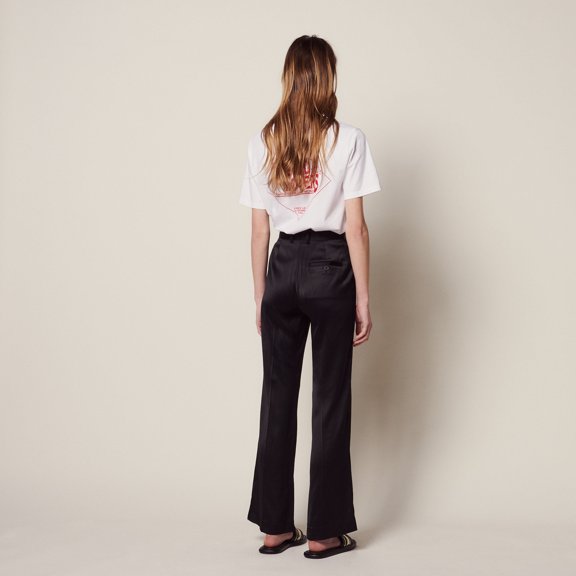 Pantalon en tissu satiné Sandro seconde main