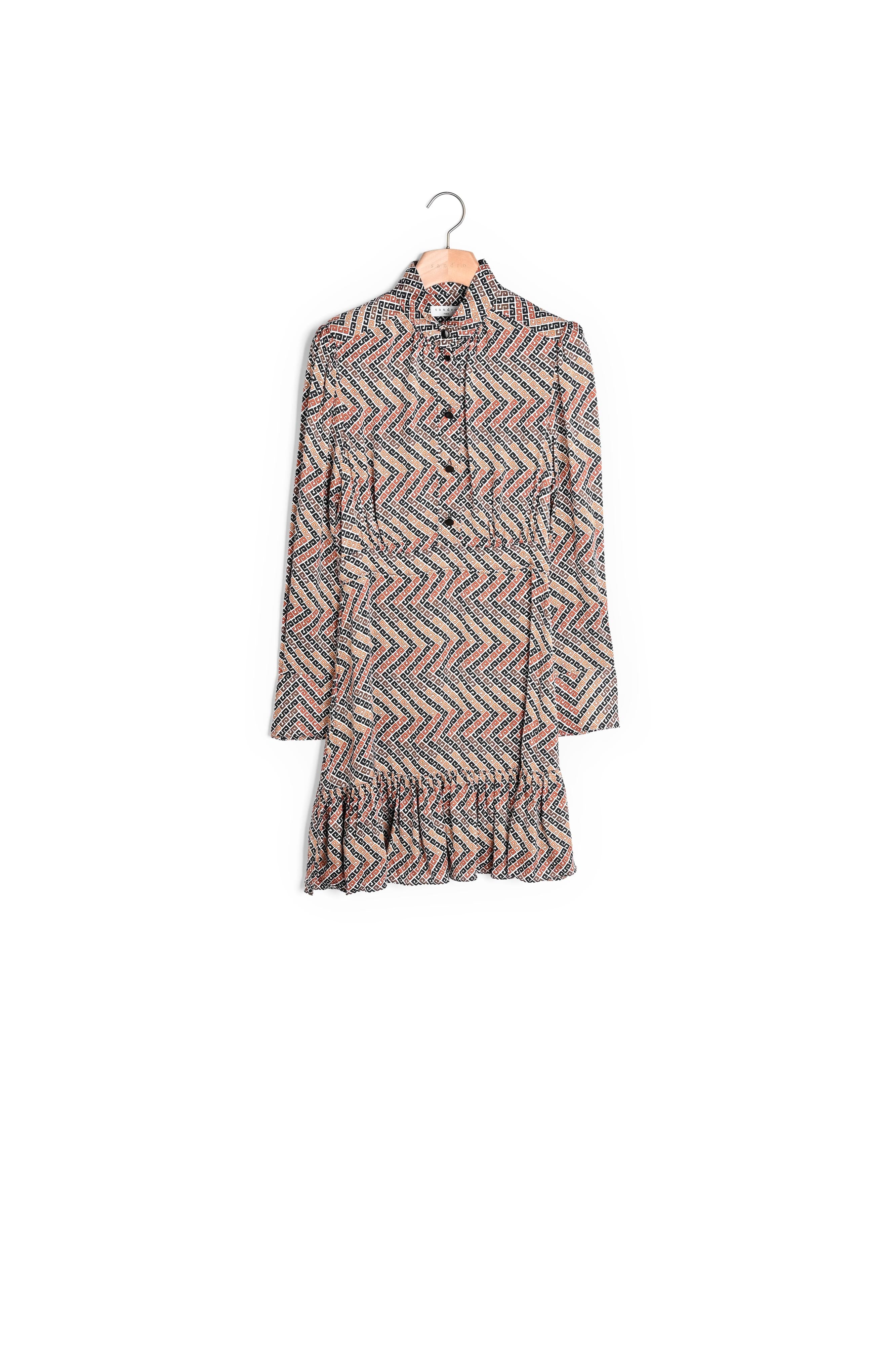 Robe courte imprimée à manches longues Sandro seconde main