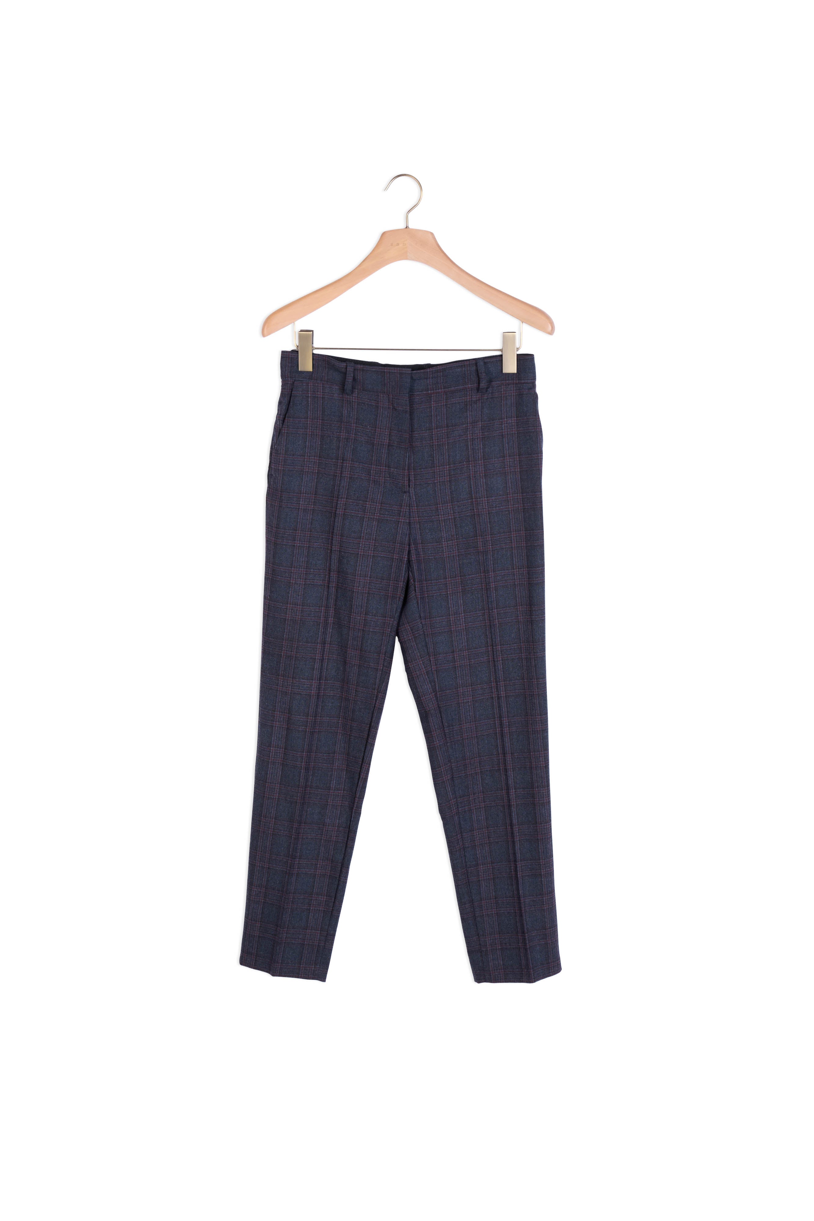 Pantalon de tailleur à carreaux Sandro seconde main