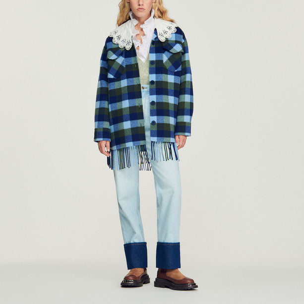 Manteau à carreaux Sandro seconde main