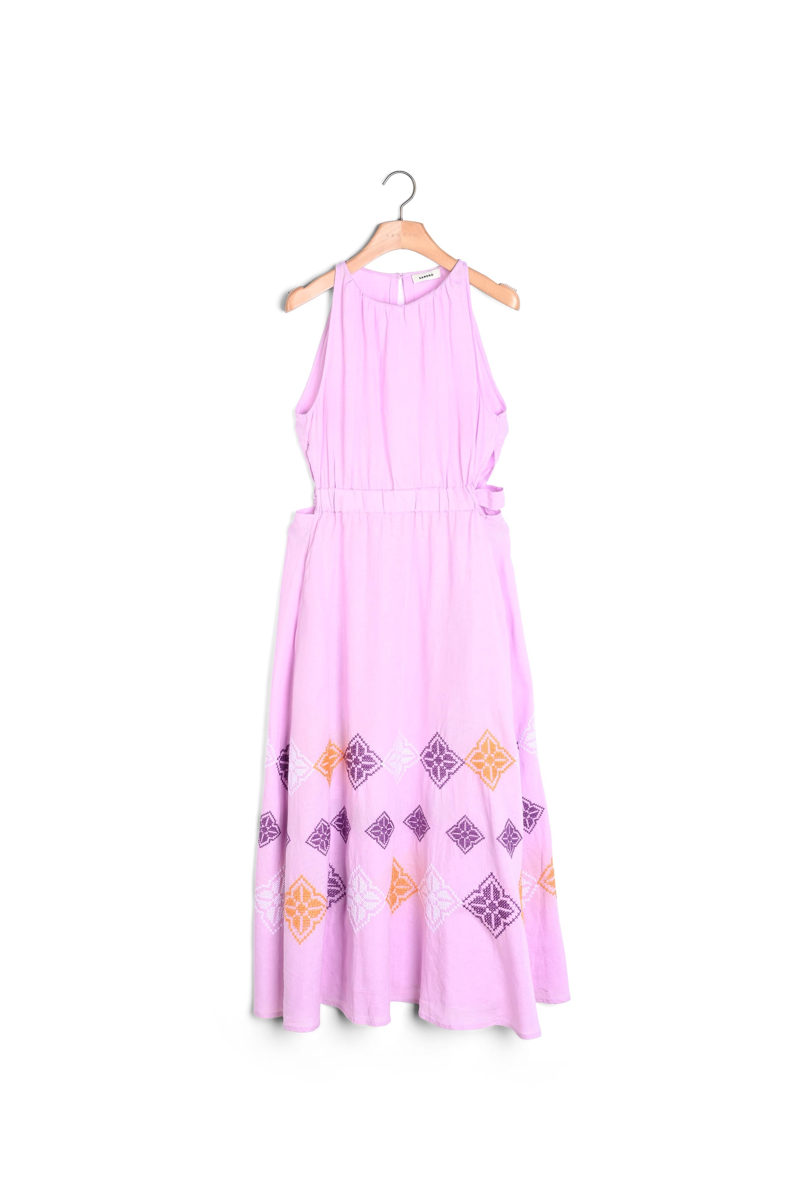 Robe longue en lin brodé Sandro seconde main
