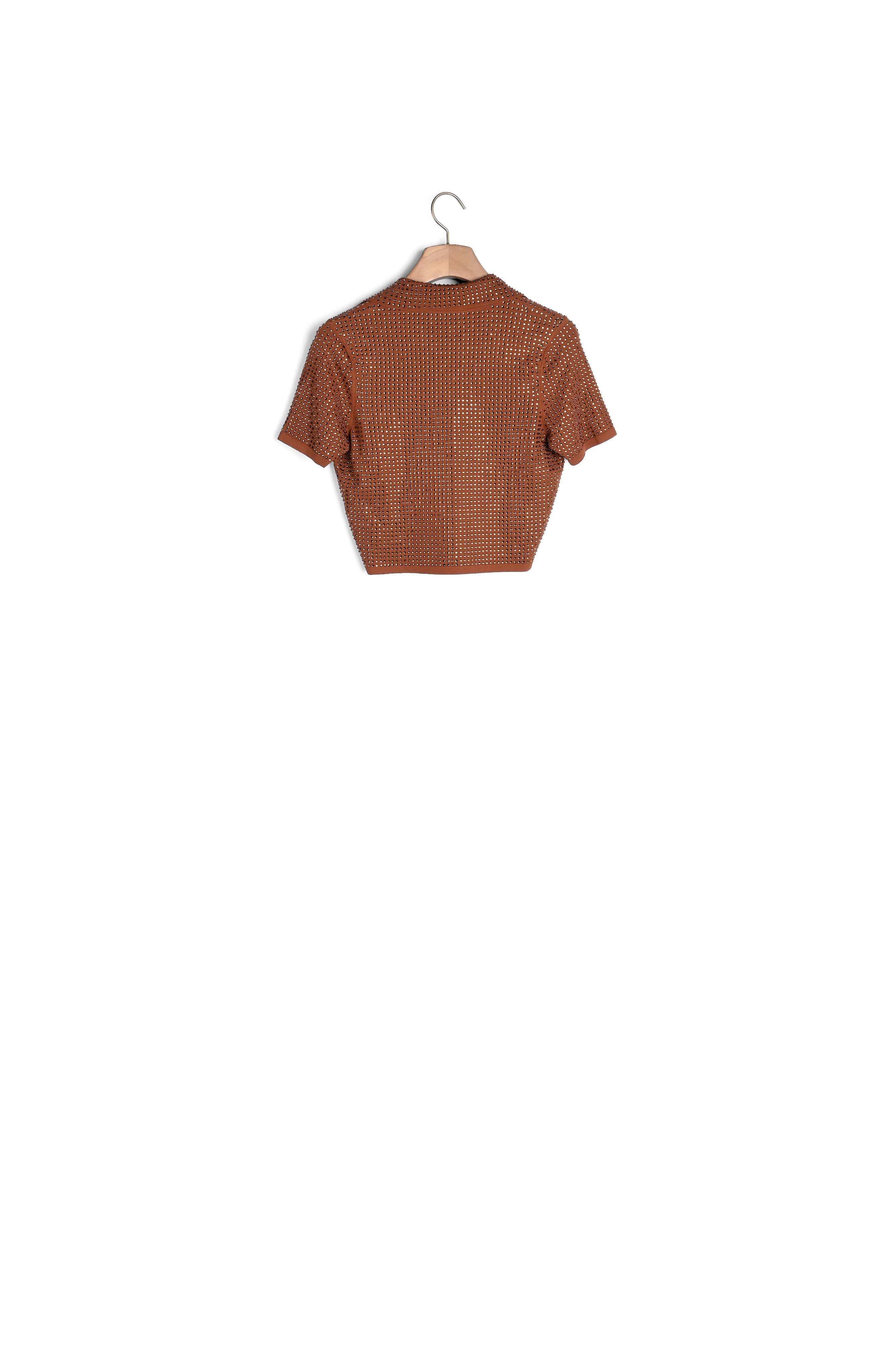 Pull court orné de strass Sandro seconde main