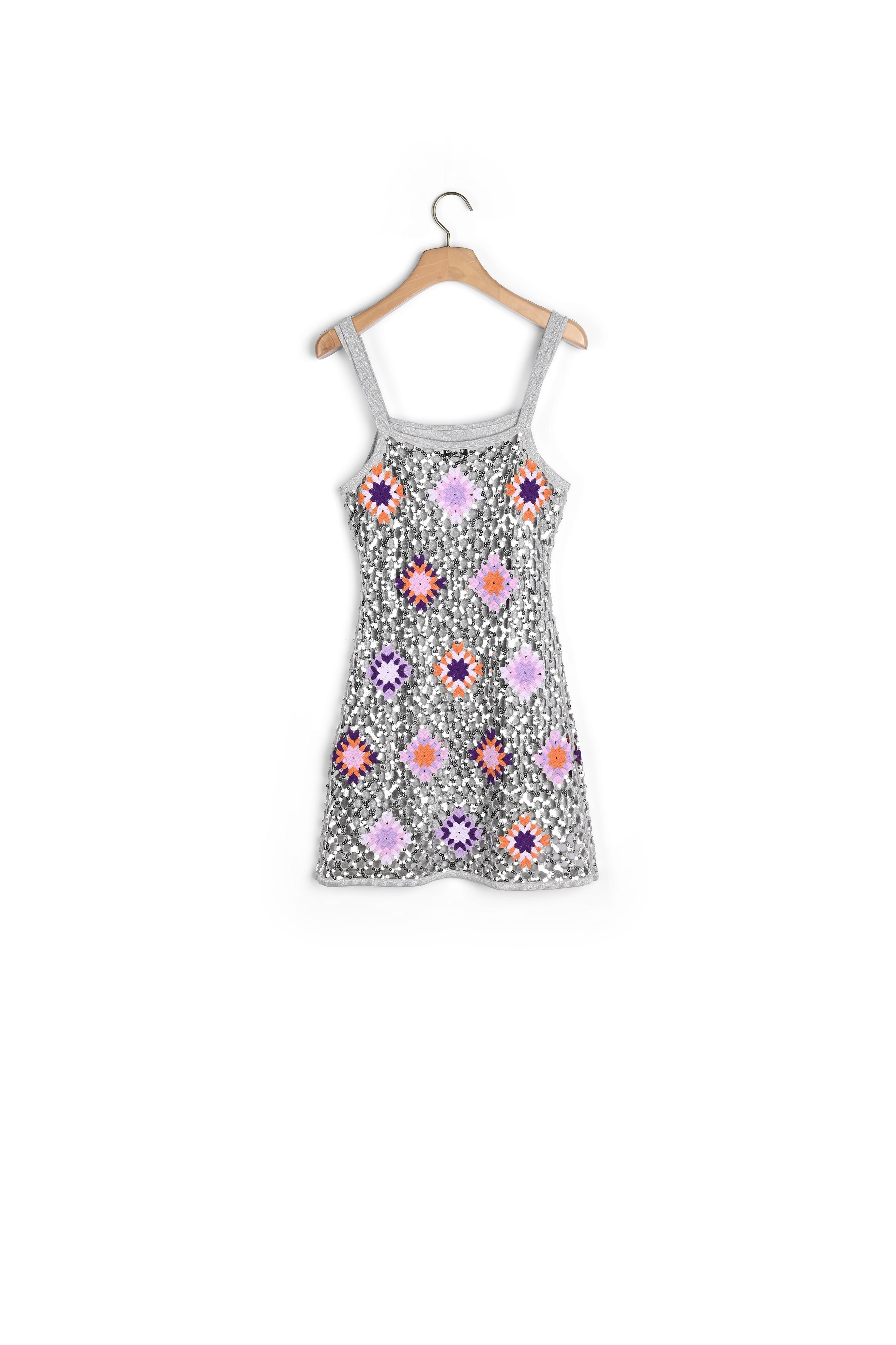 Robe courte crochet et sequins Sandro seconde main