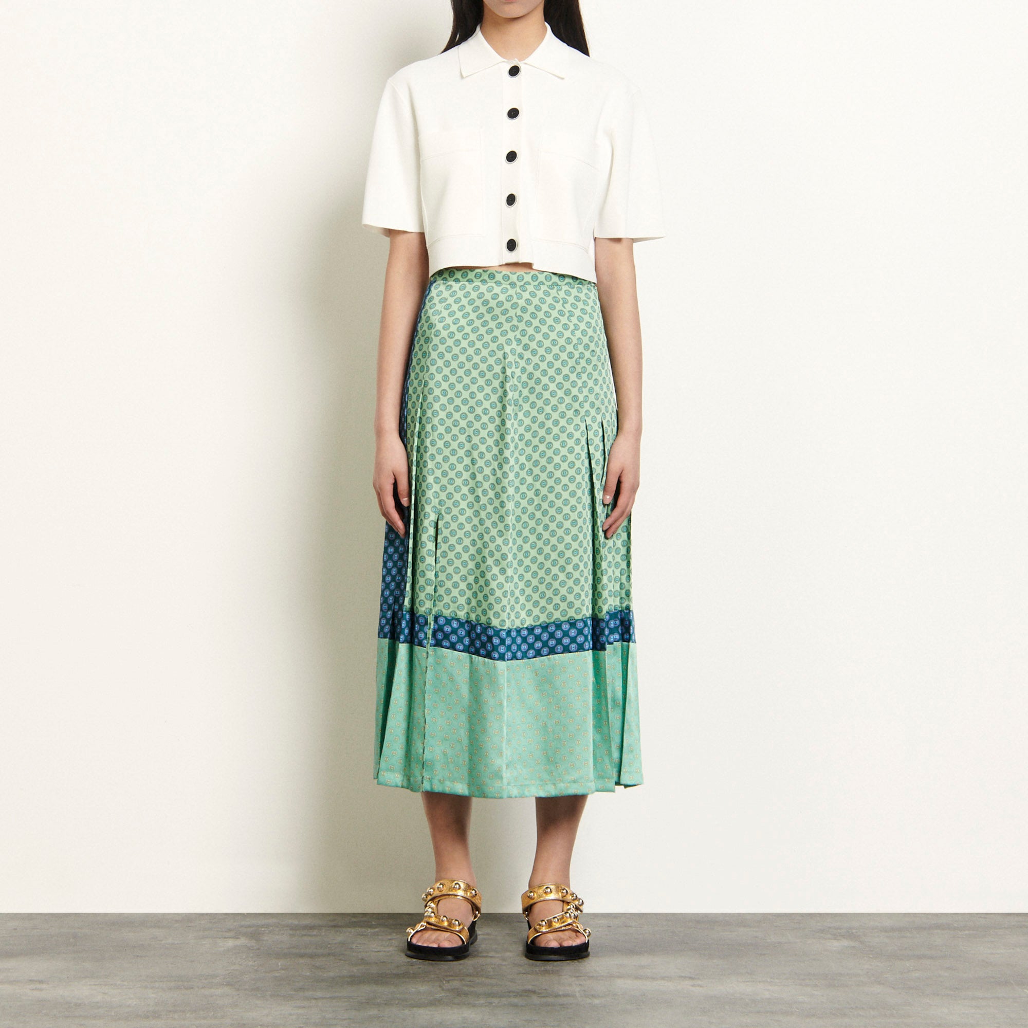 Jupe longue en mix d'imprimés Sandro seconde main