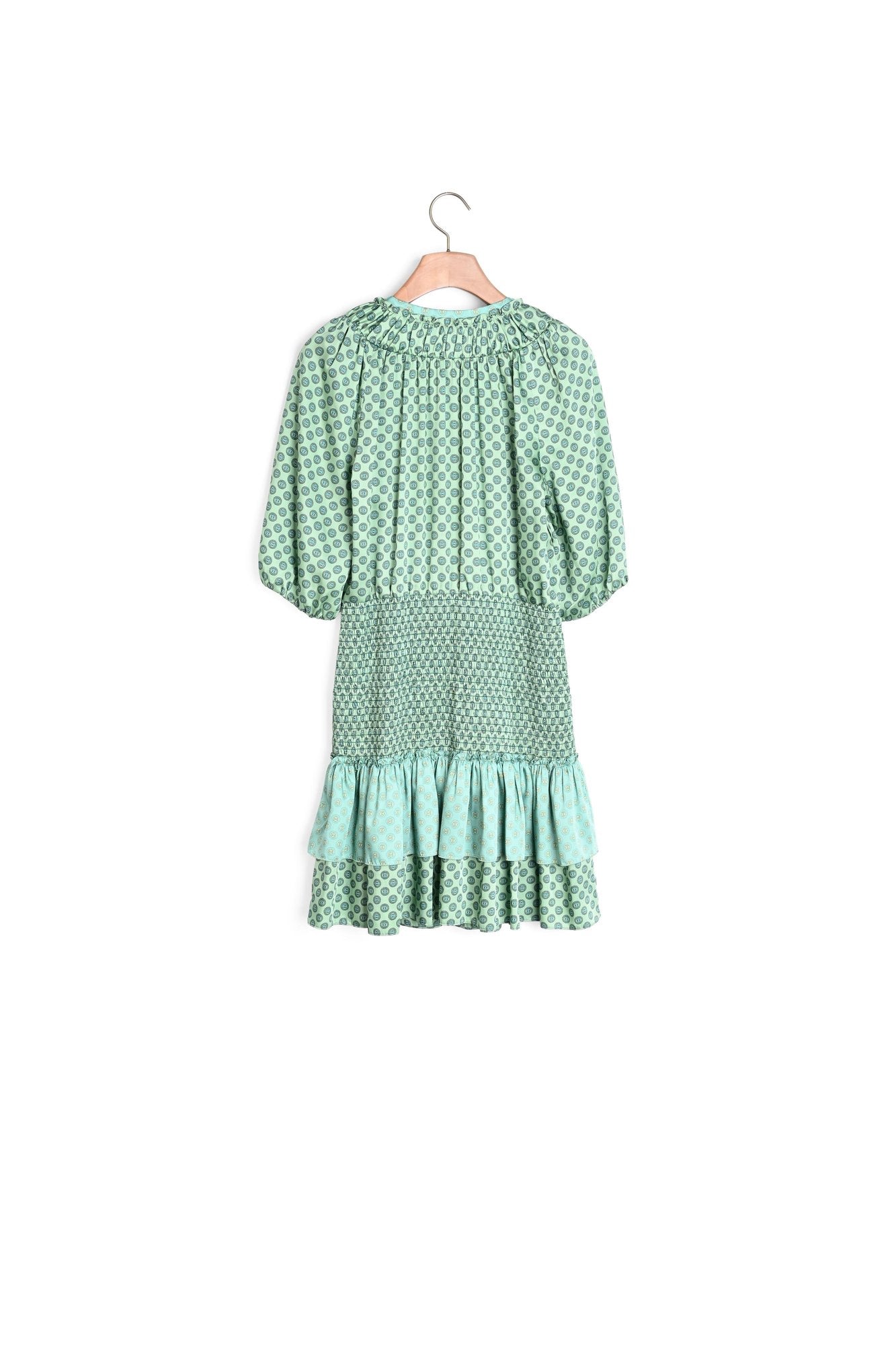 Robe courte en mix d'imprimés smockés Sandro seconde main