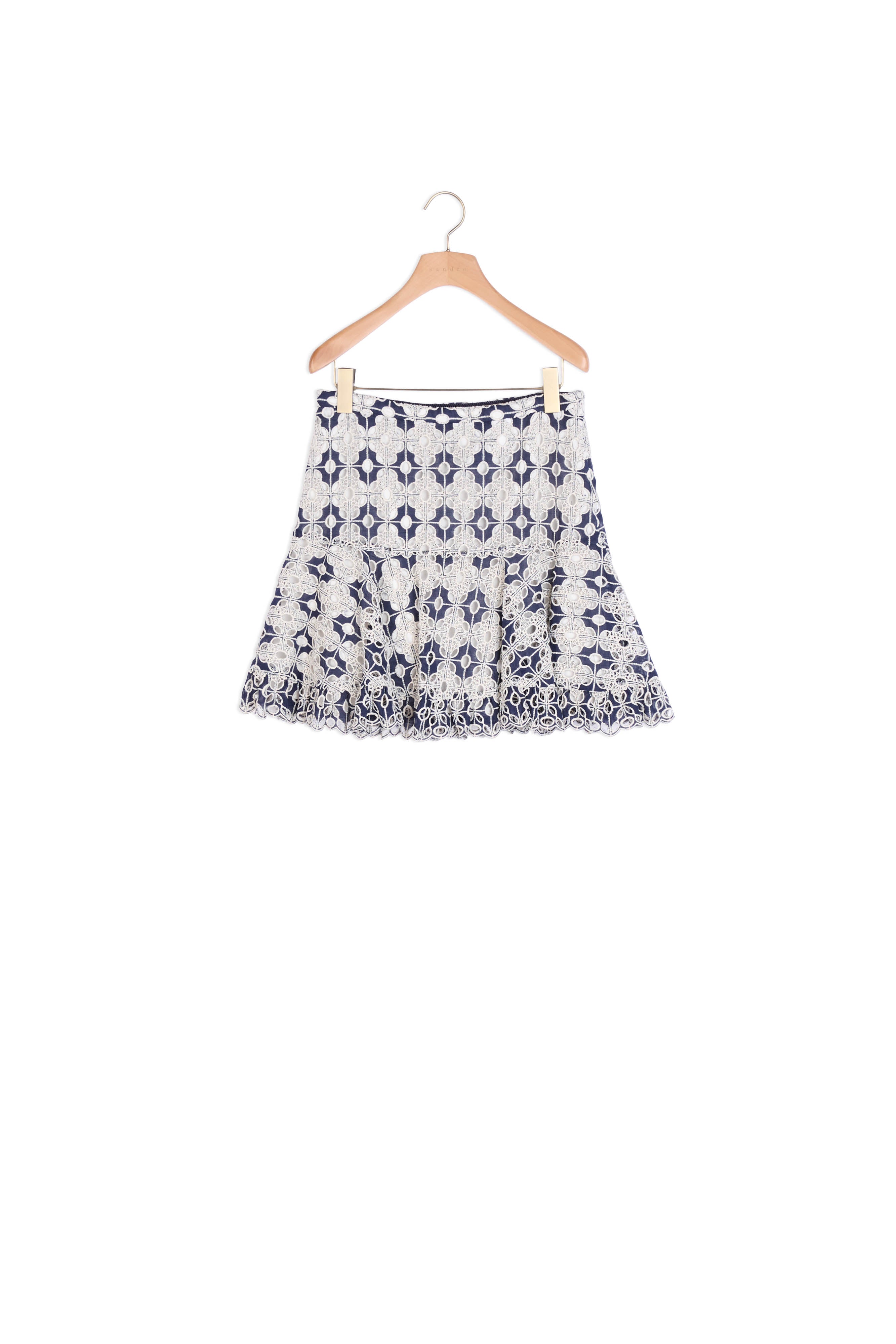 Jupe courte en broderie anglaise Sandro seconde main