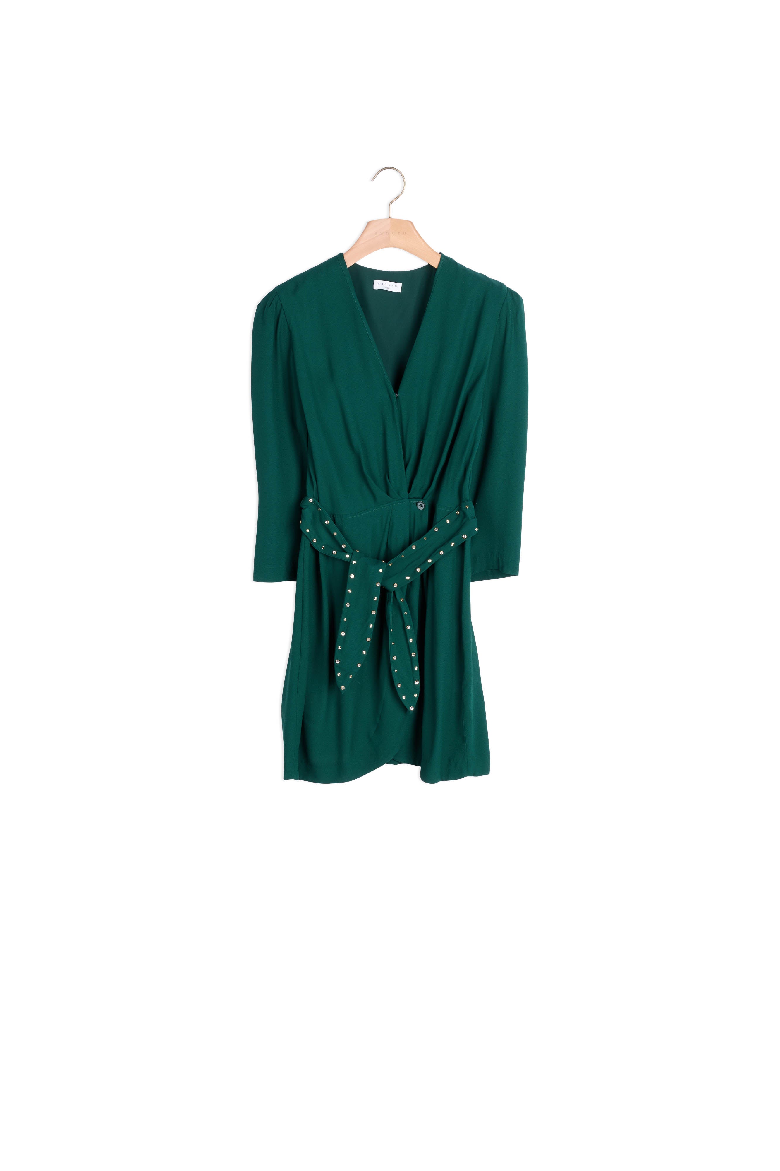Robe épaulée avec ceinture strassée Sandro seconde main