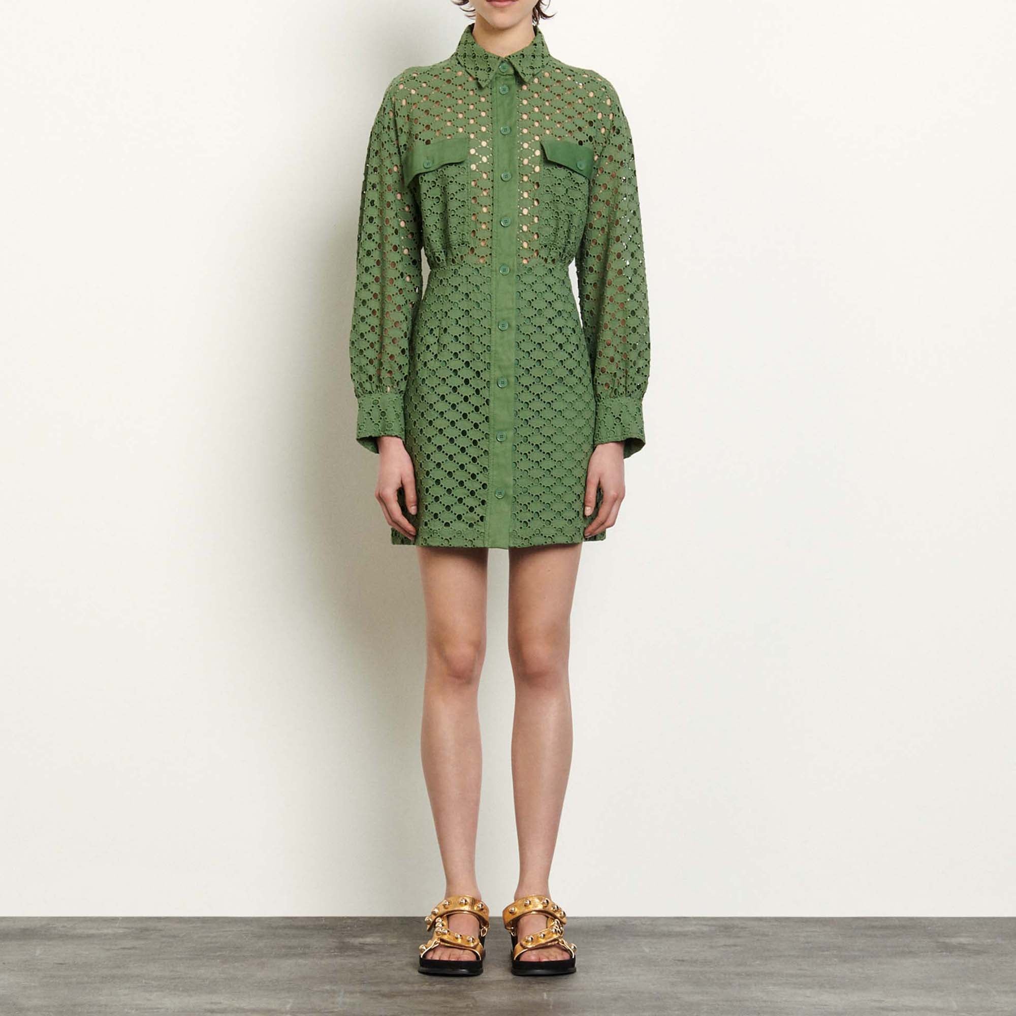 Robe Chemise en broderie anglaise Sandro seconde main