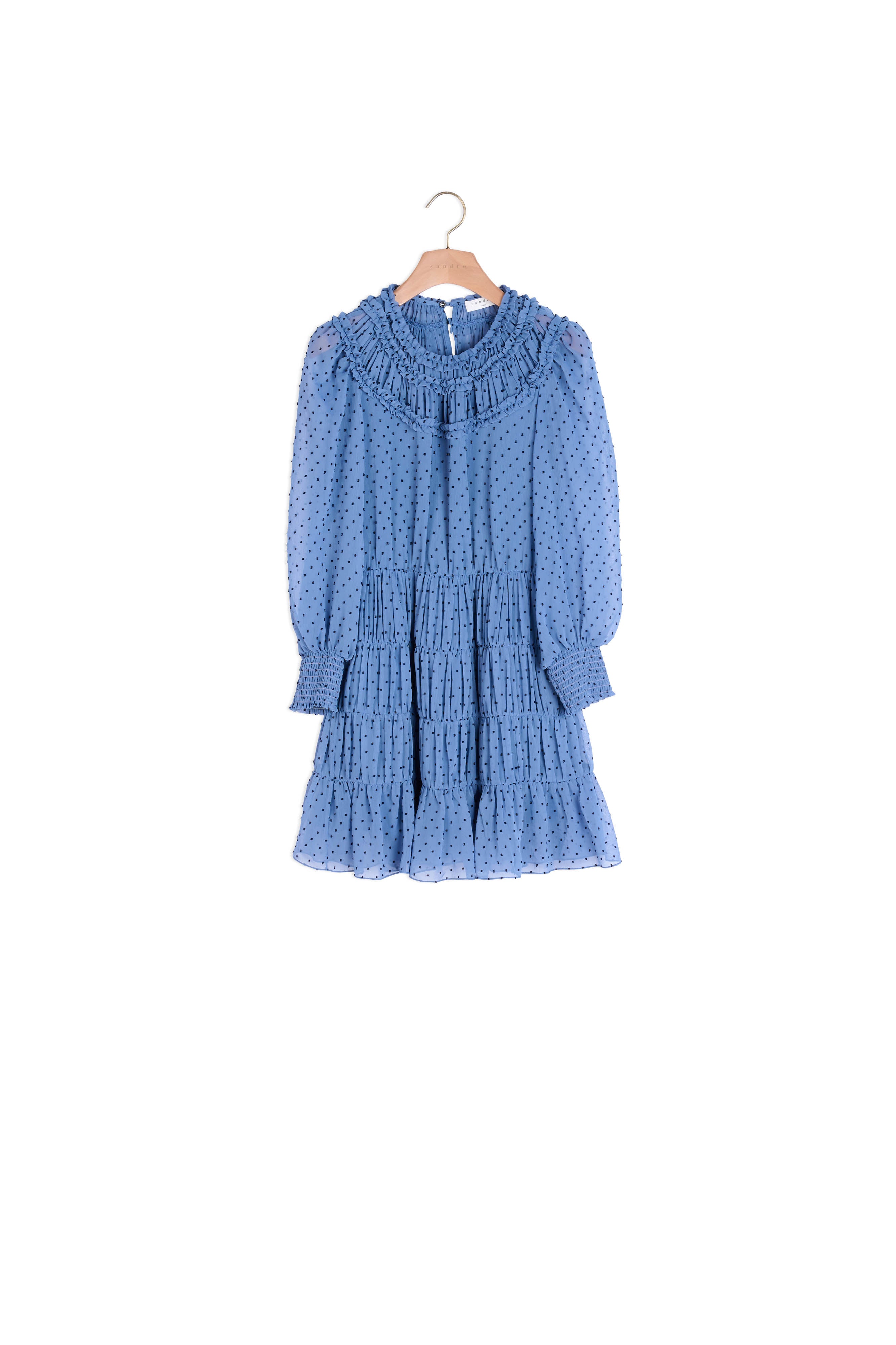 Robe courte drapée et volantée Sandro seconde main