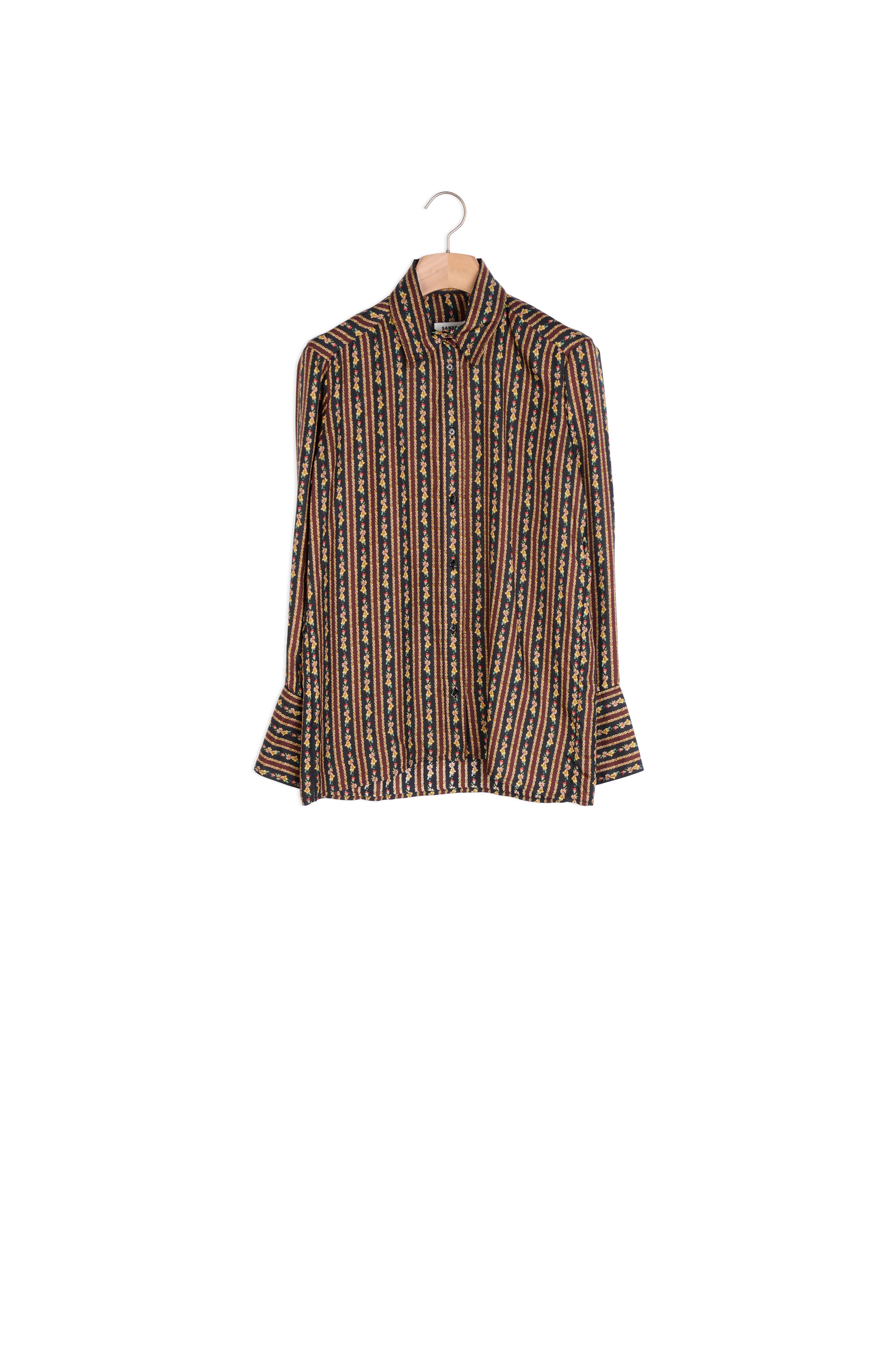 Chemise fluide à  imprimé fleurs rayures Sandro seconde main