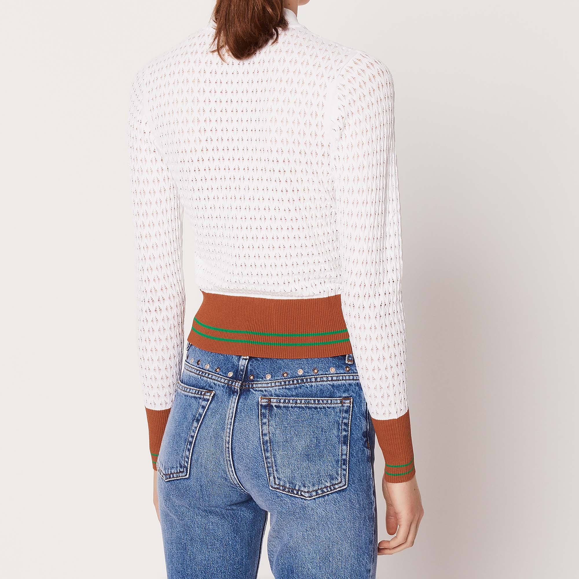 Pull ajouré avec col montant zippé Sandro seconde main