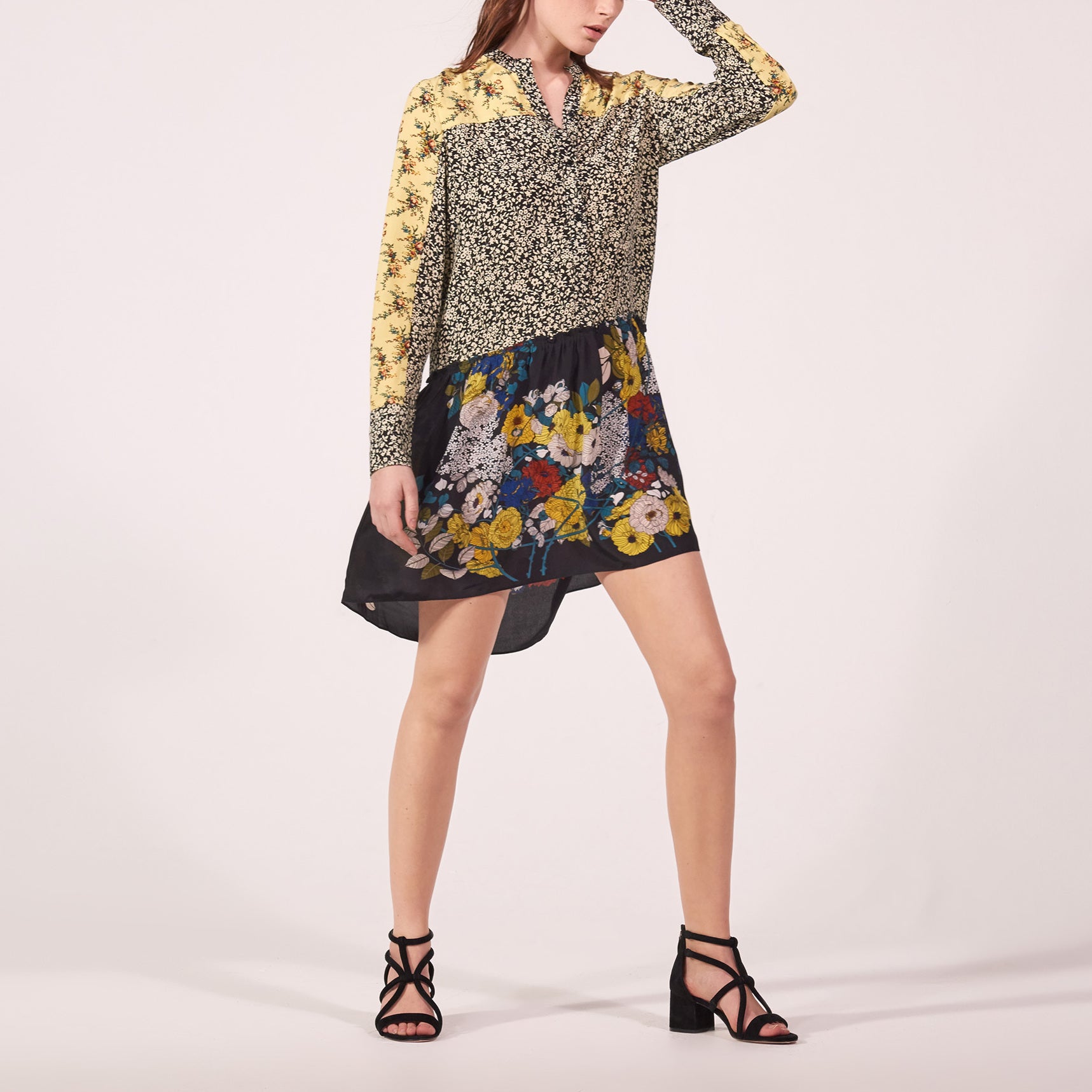 Robe en patchwork fleuri Sandro seconde main