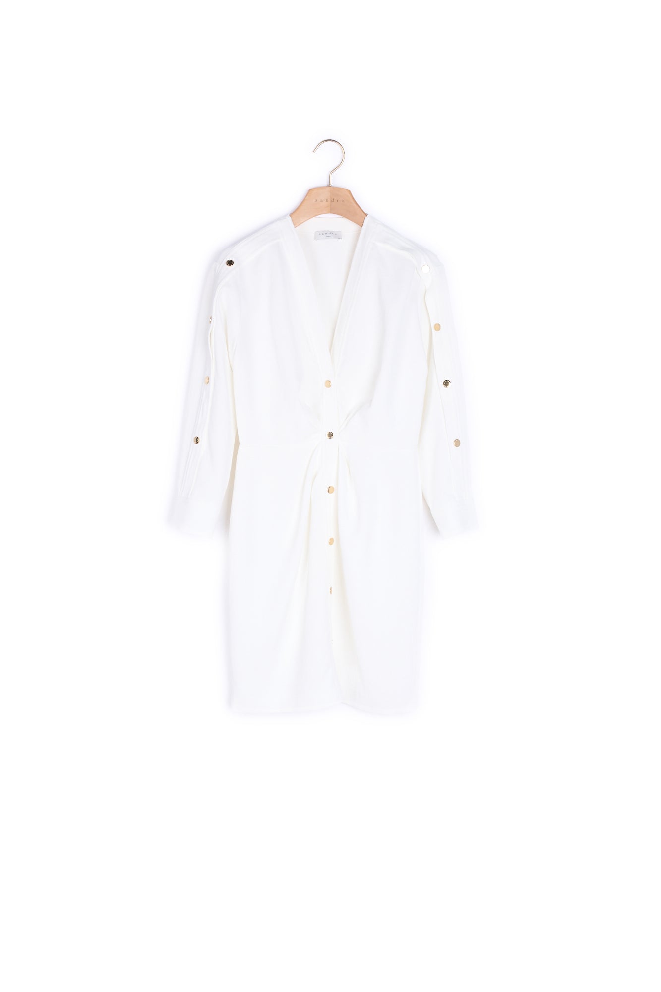 Robe courte ornée de pressions dorées Sandro seconde main