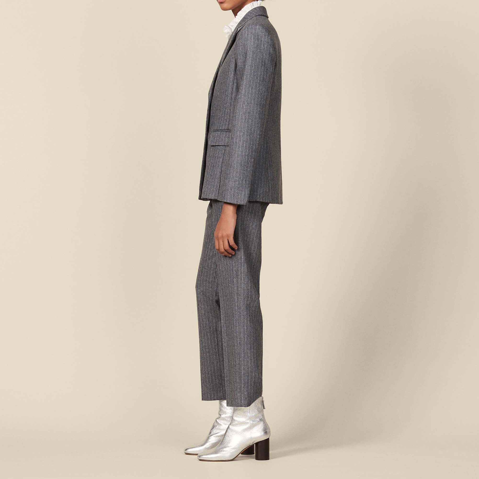 Veste de tailleur en flanelle Sandro seconde main