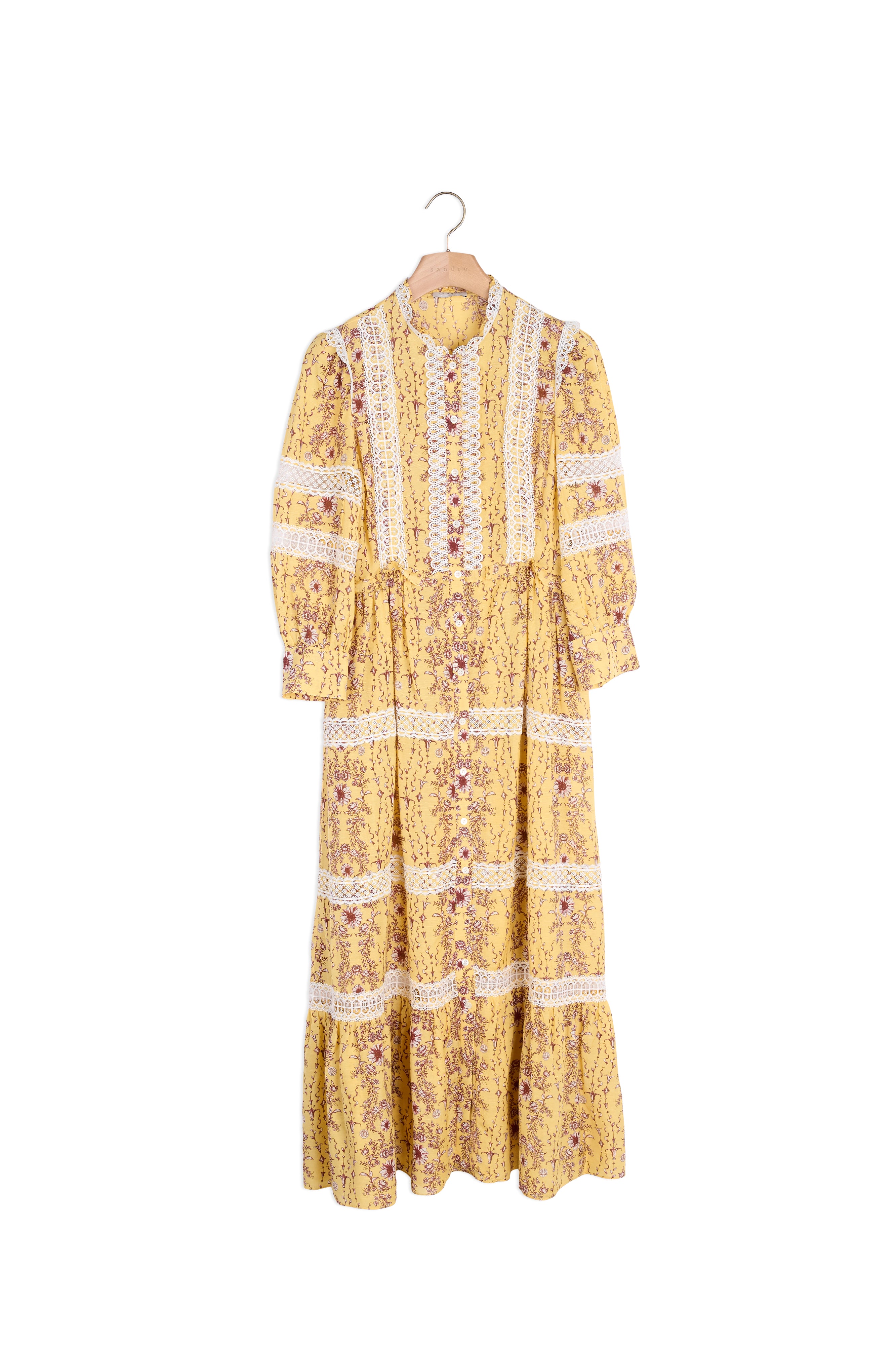 Robe longue imprimée et jeu de galons Sandro seconde main