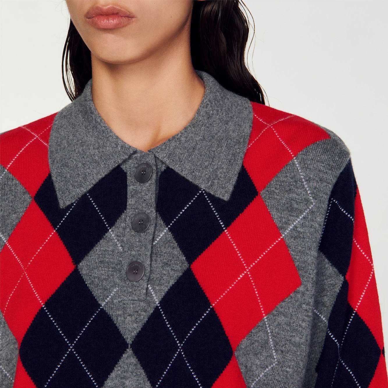 Pull polo losange Sandro seconde main