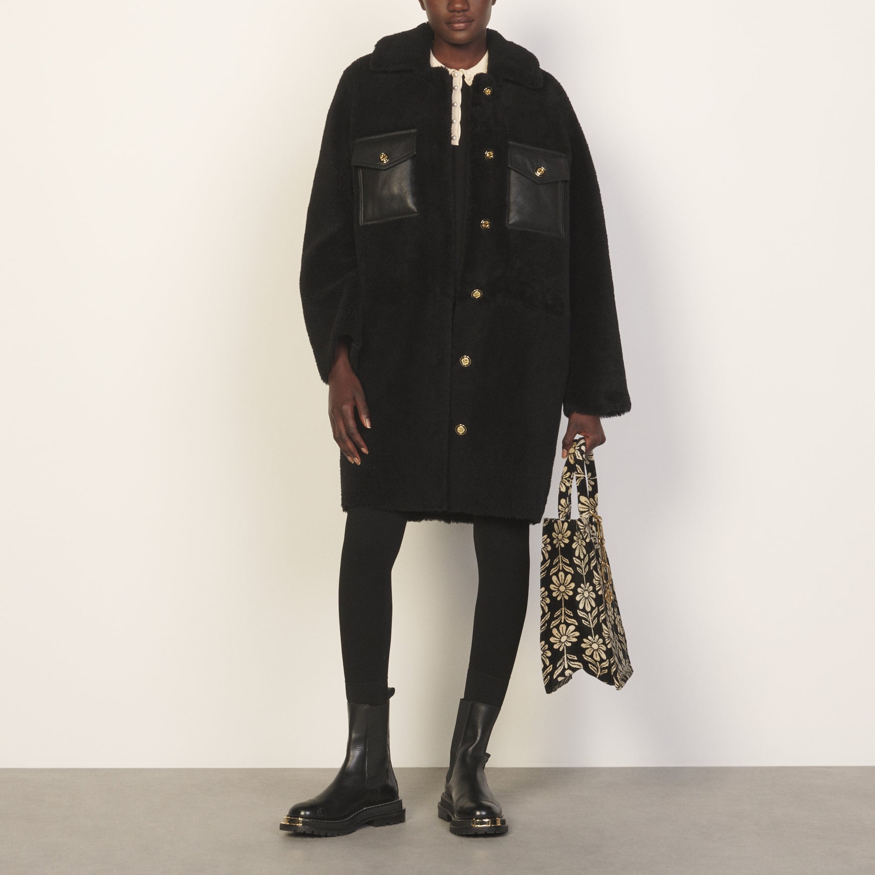 Outerwear Noir Sandro seconde main