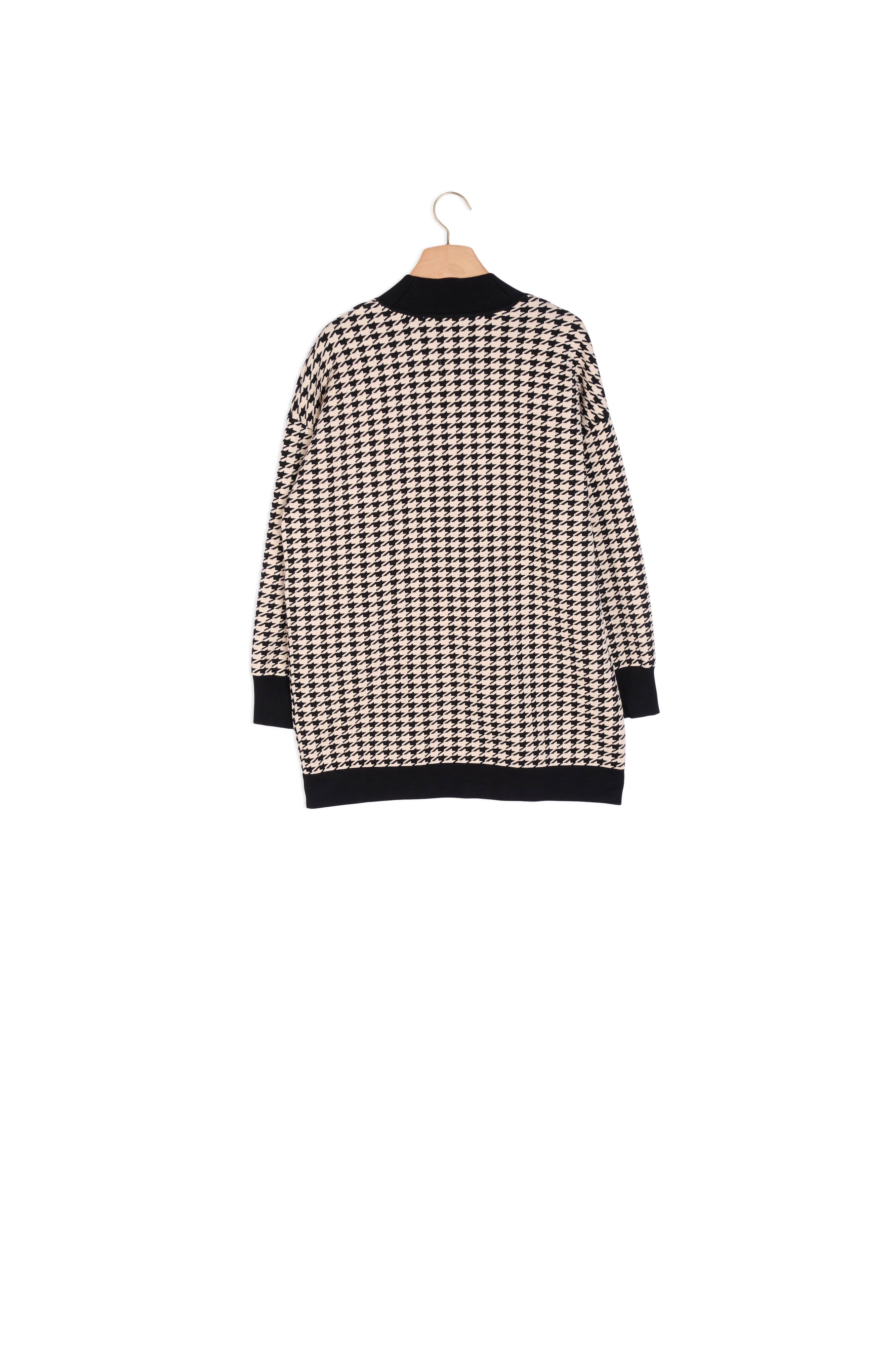 Cardi-coat à motifs pied de coq Sandro seconde main