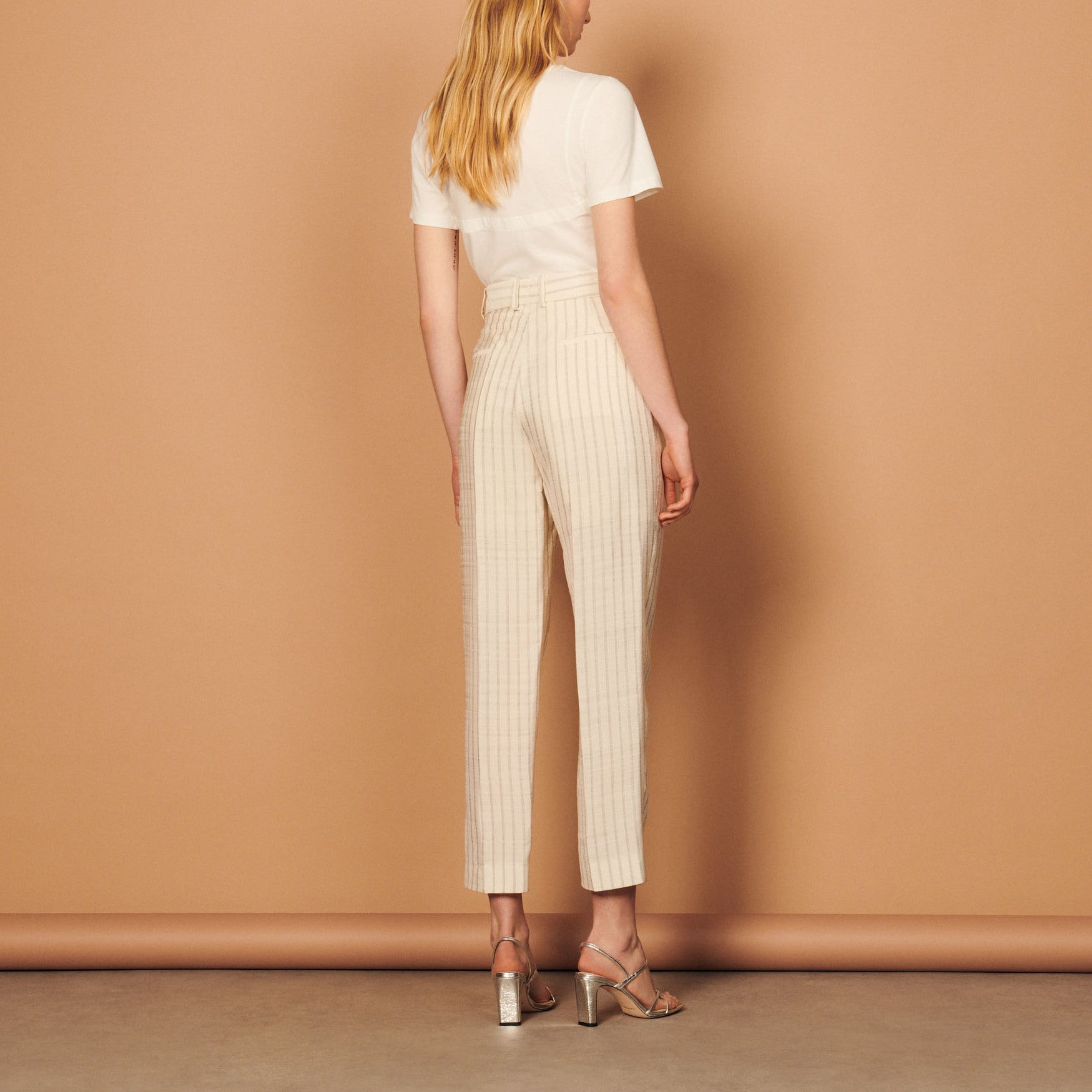 Pantalon droit à rayures Sandro seconde main