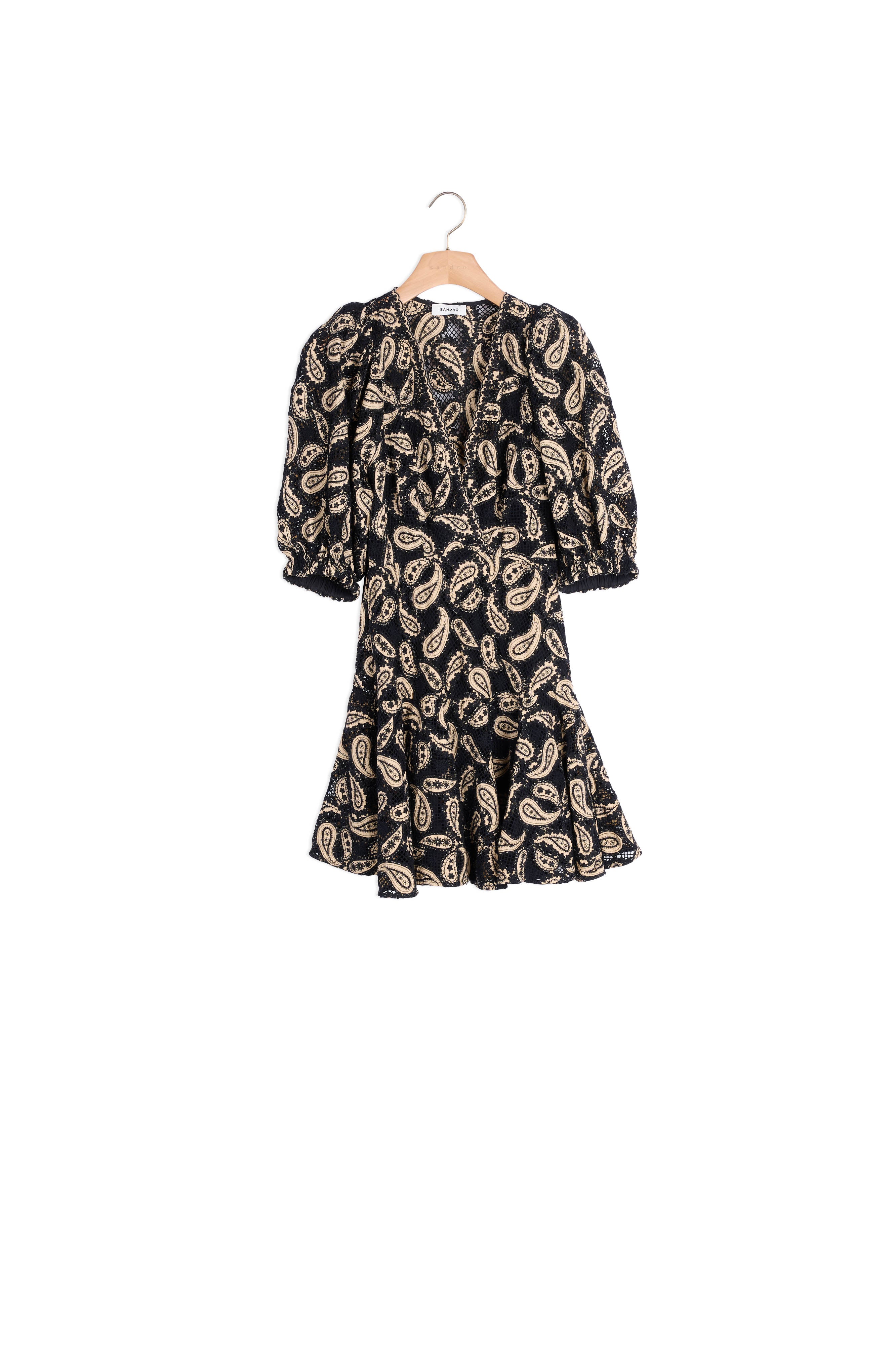 Robe courte en guipure motifs paisley Sandro seconde main