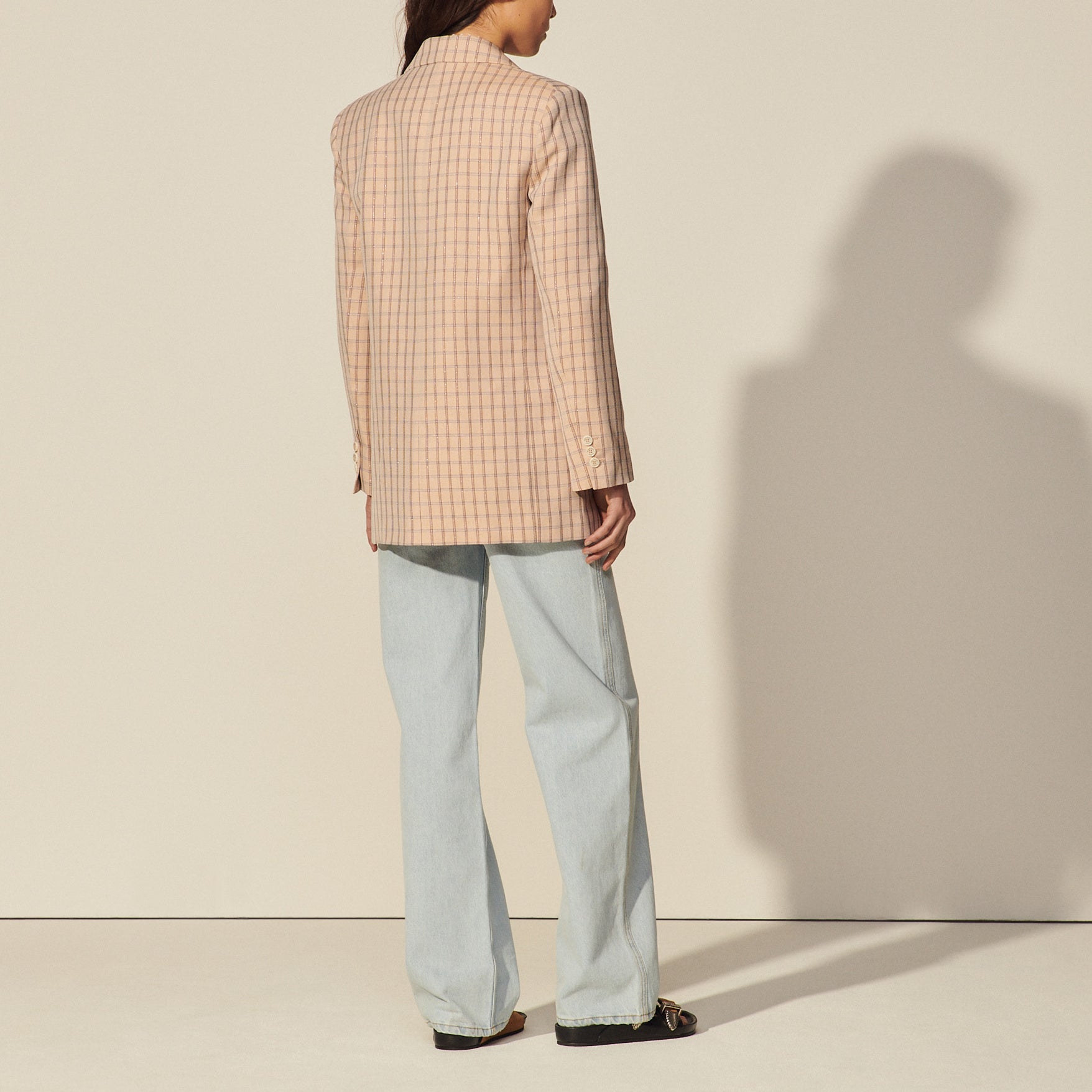 Veste de tailleur à carreaux lurex Sandro seconde main