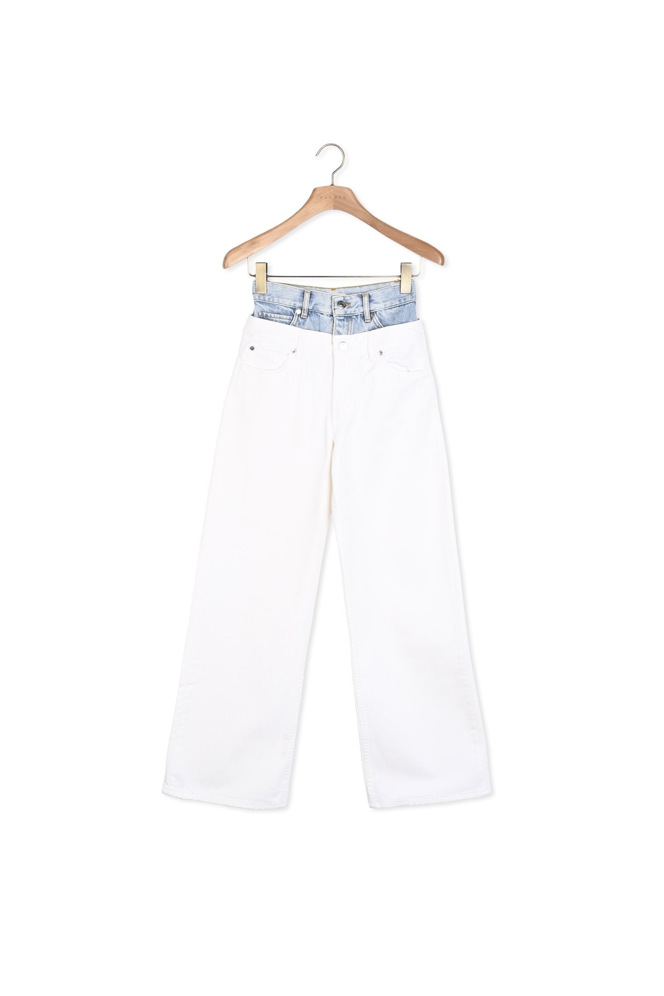 Jean double ceinture bicolore Sandro seconde main