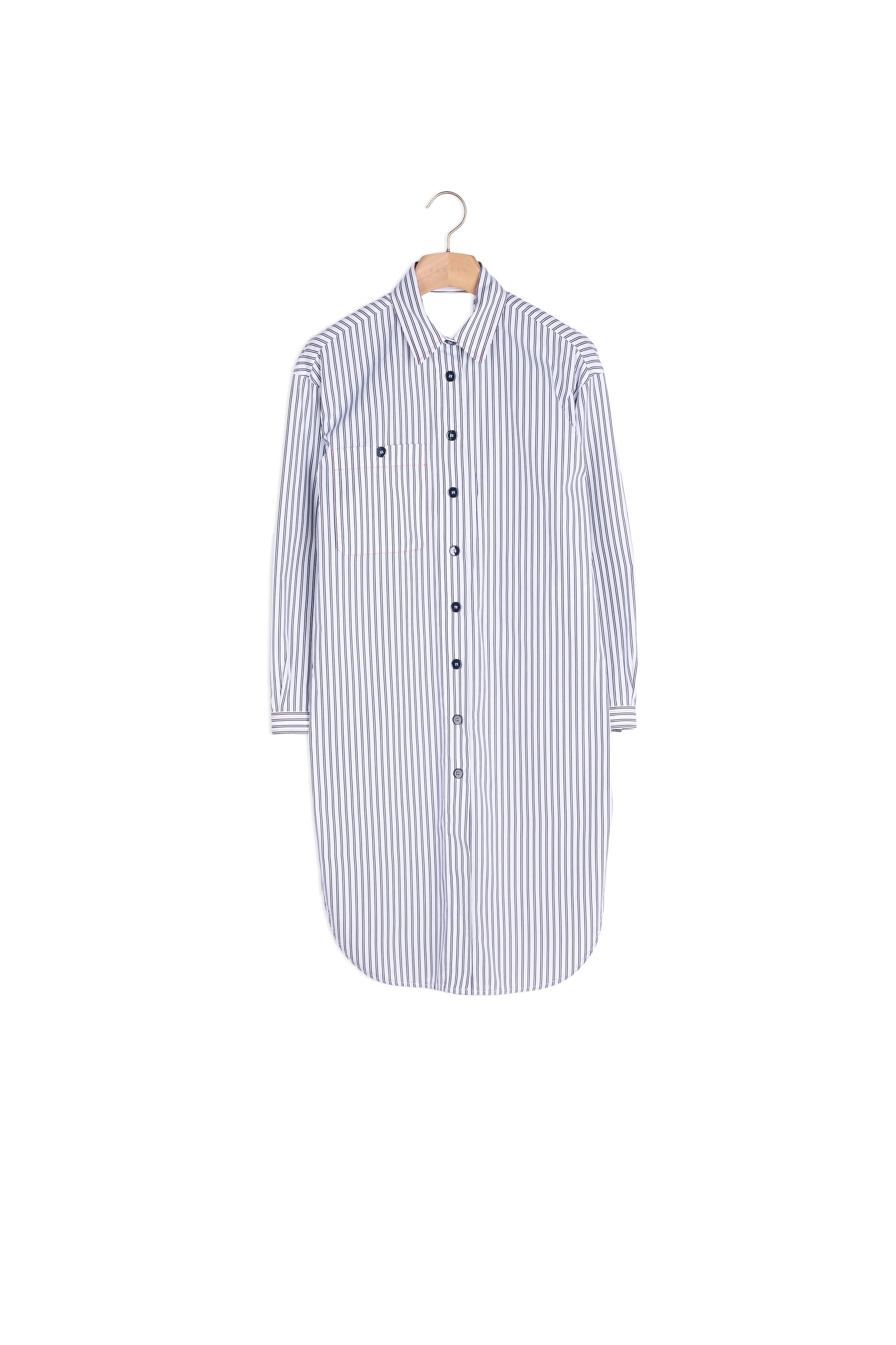 Chemise longue coton imprimé dos ouvert Sandro seconde main