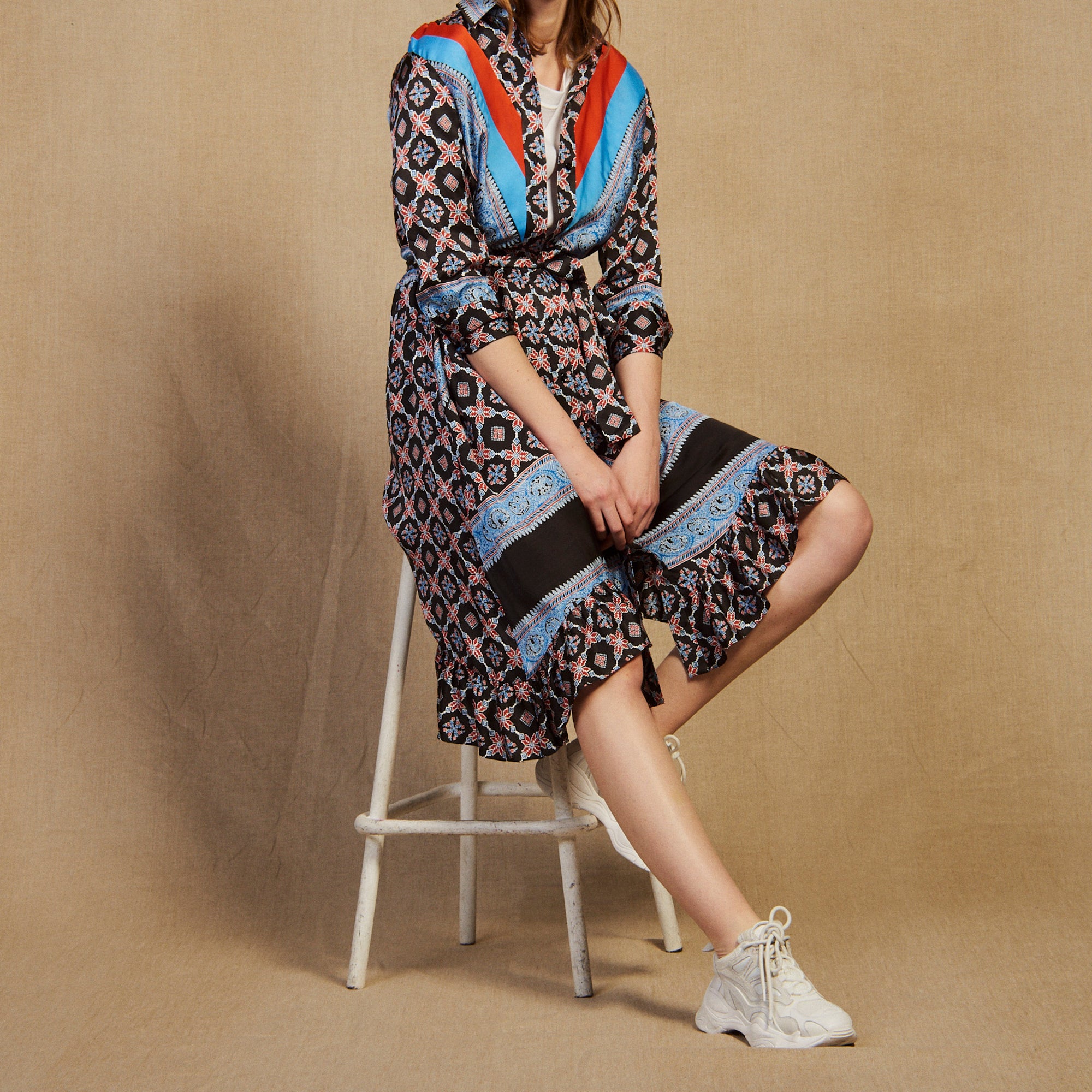 Robe Chemise fluide imprimée Sandro seconde main