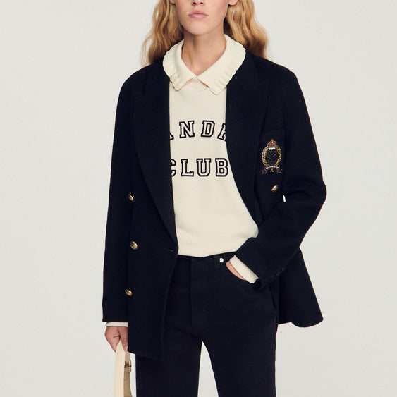 Sweat oversize à col Chemise Sandro seconde main