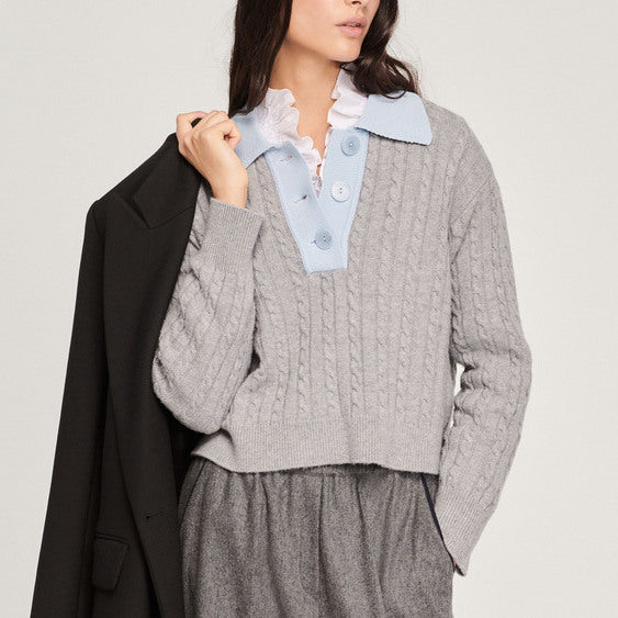 Pull court en Maille torsadée Sandro seconde main