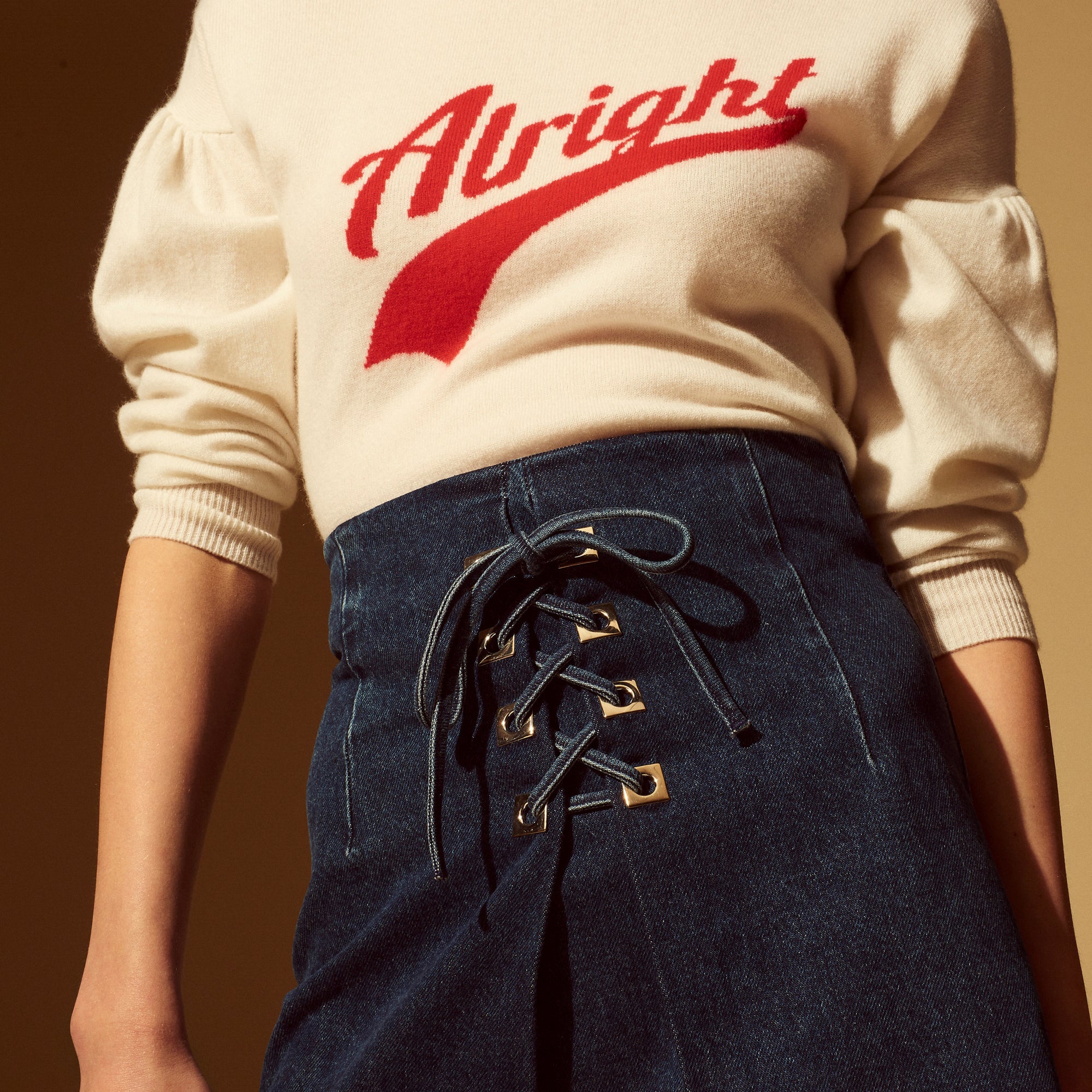 Jupe en Jean laçage détails métalliques Sandro seconde main