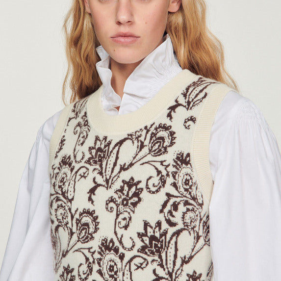 Pull sans manches à motif cachemire Sandro seconde main