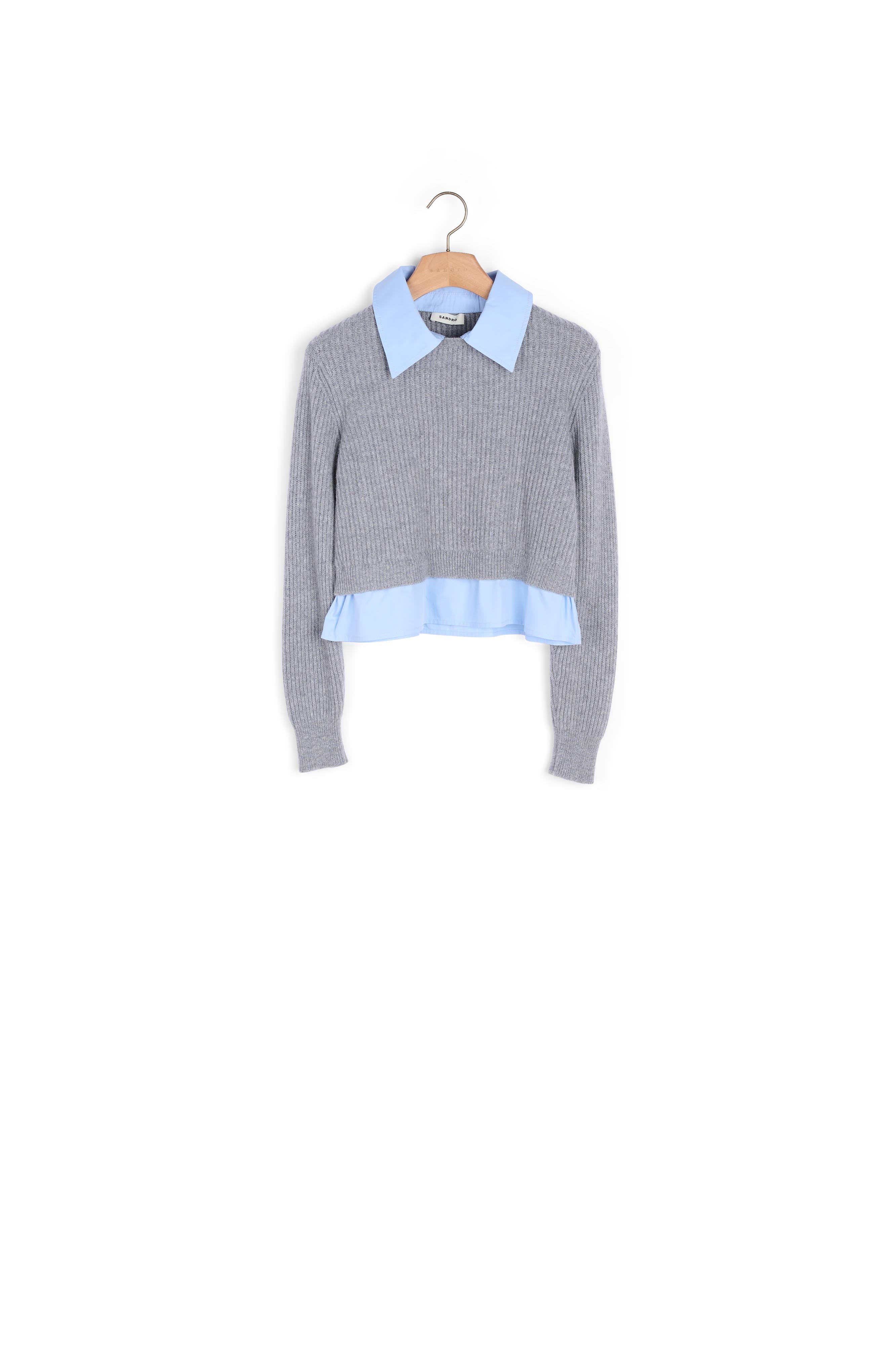 Pull court trompe-l'œil Sandro seconde main