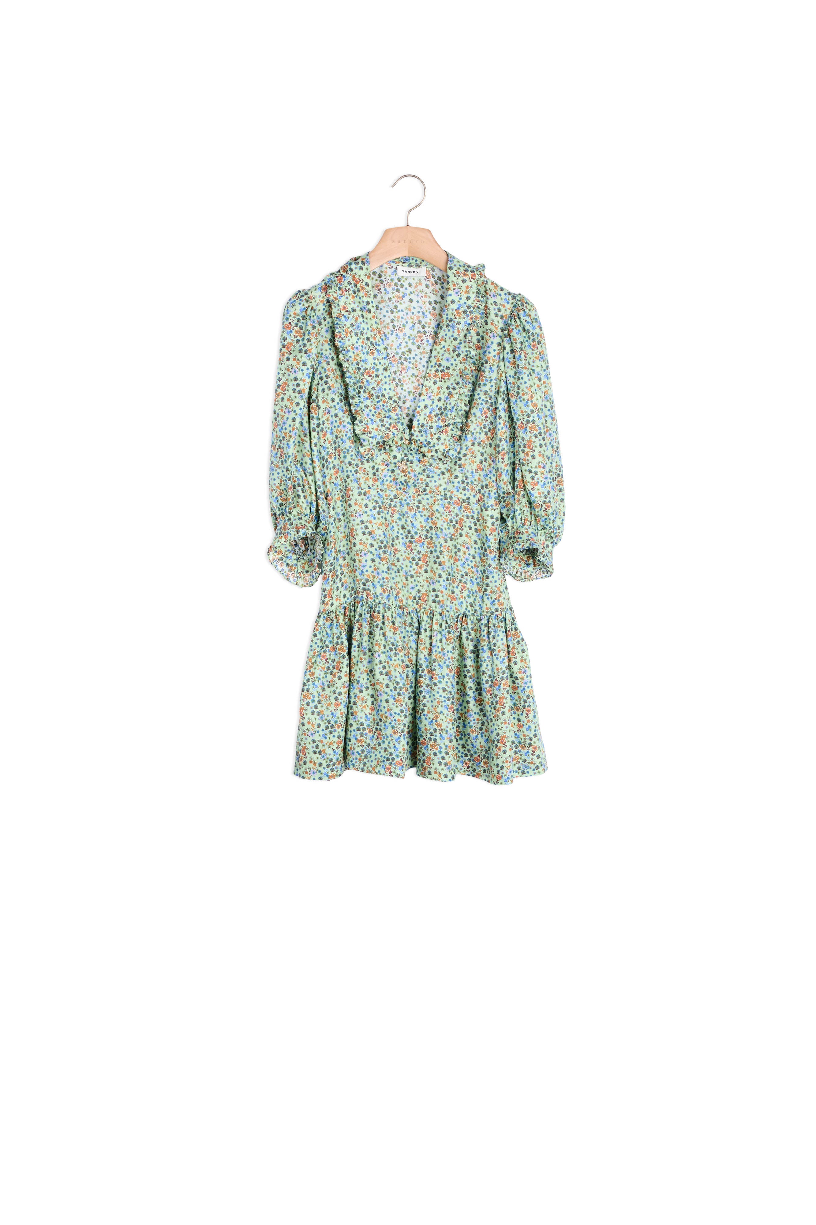 Robe courte fluide imprimé fleuri Sandro seconde main