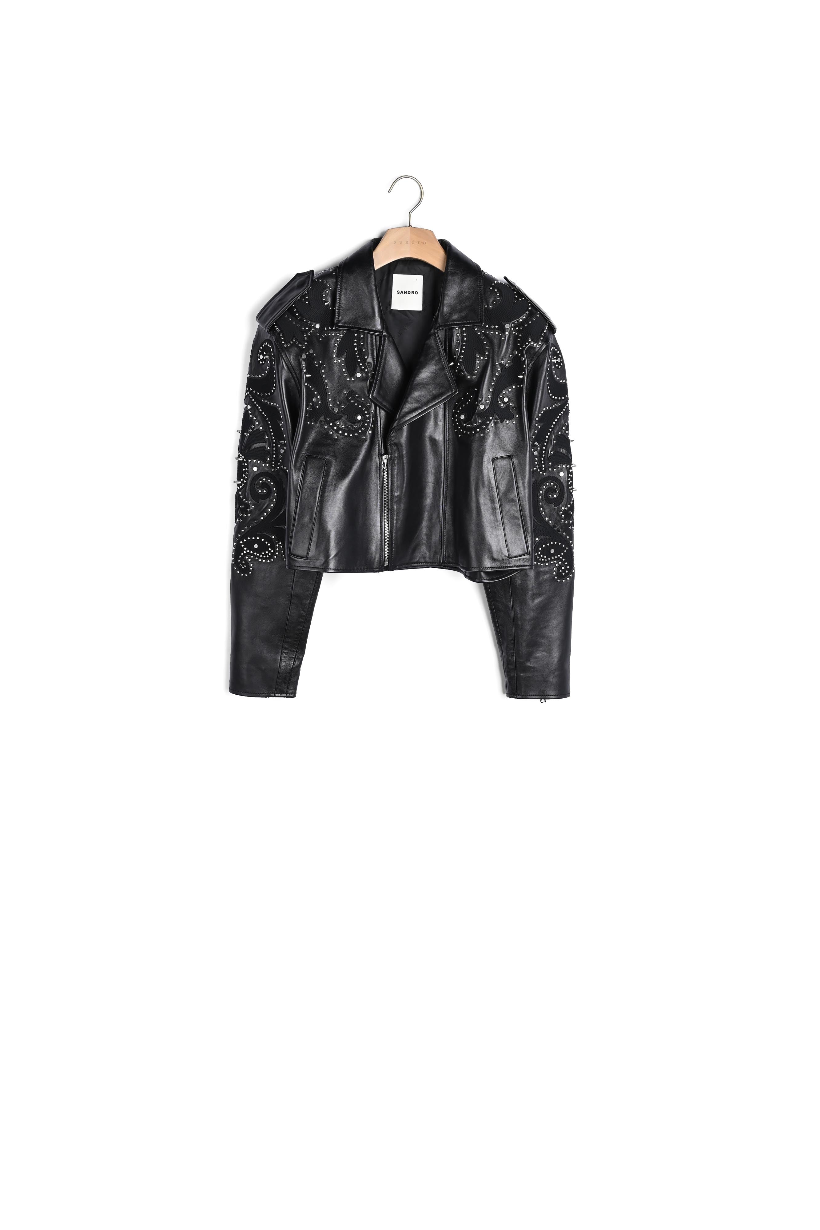 Blouson Cuir Noir Sandro seconde main