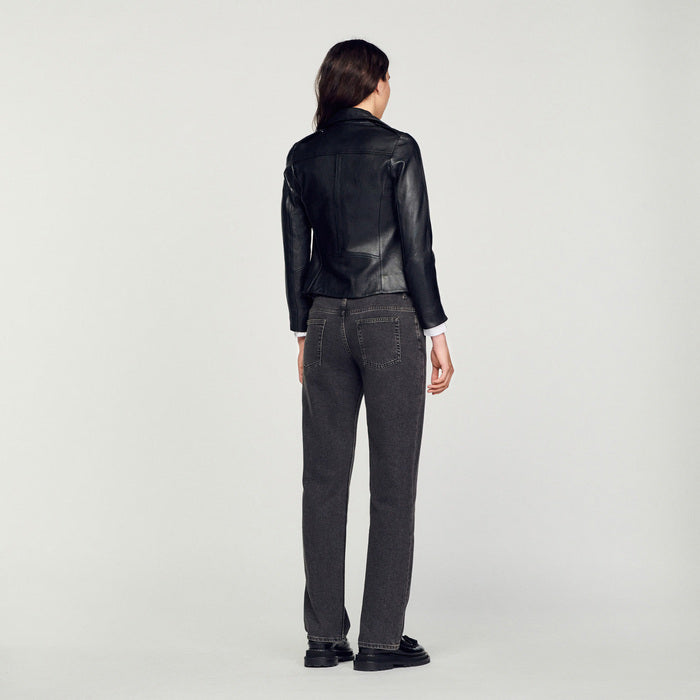 Blouson en cuir Sandro seconde main