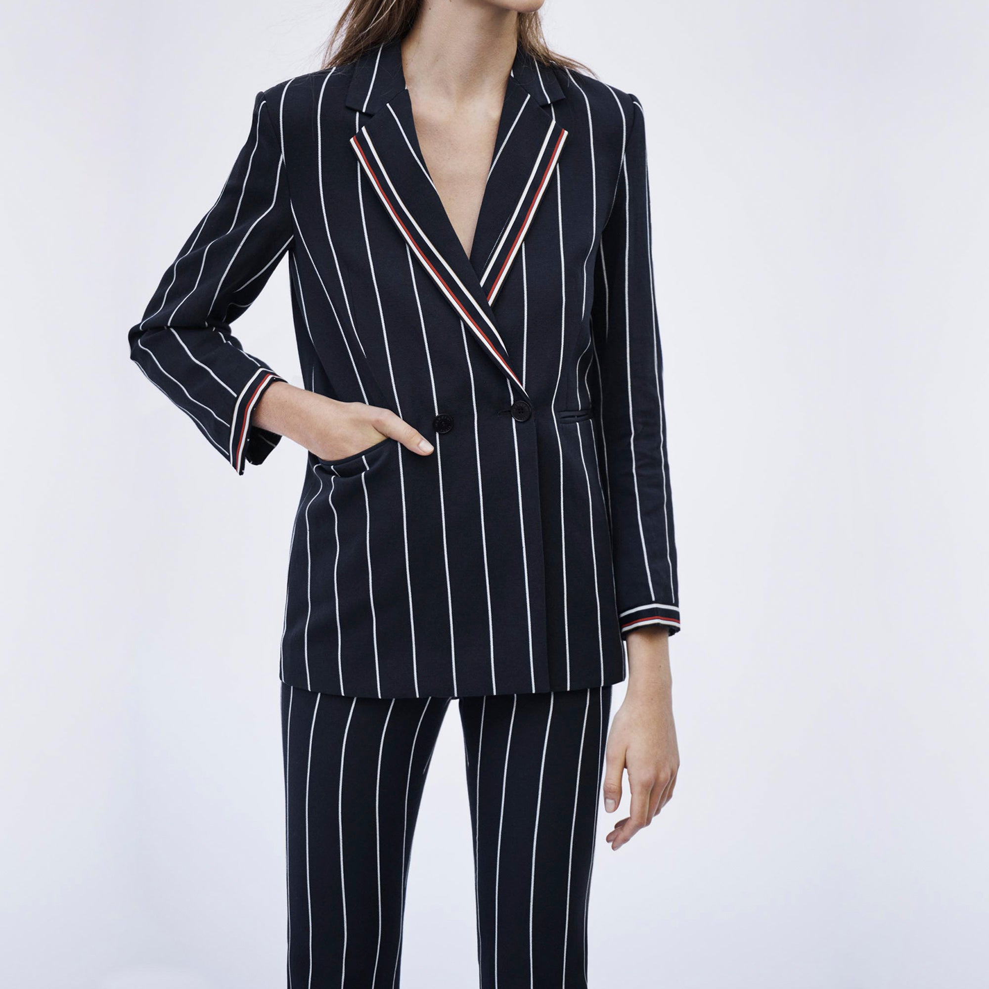 Veste de blazer à rayures assortie Sandro seconde main
