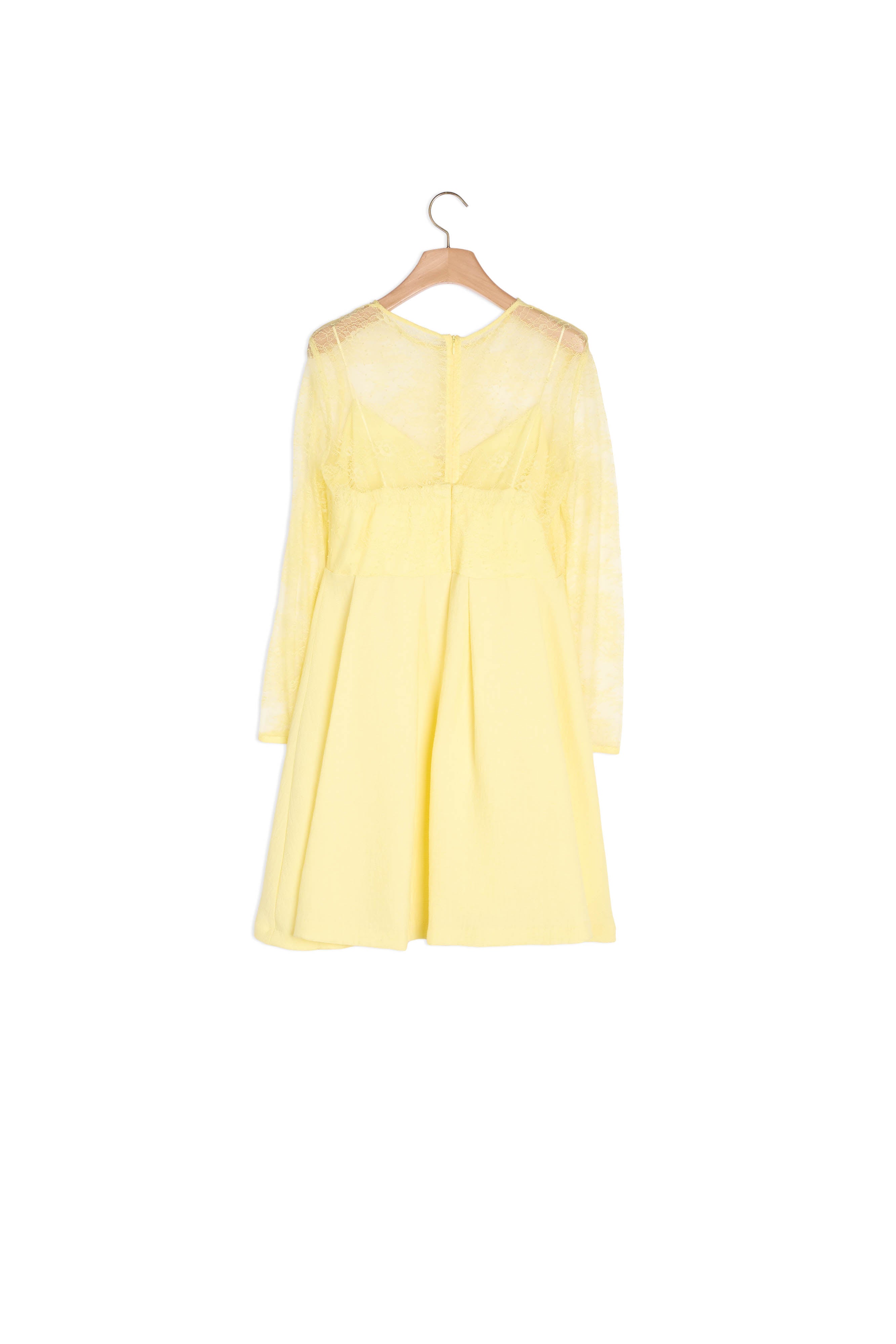 Robe matière gaufrée et dentelle Sandro seconde main