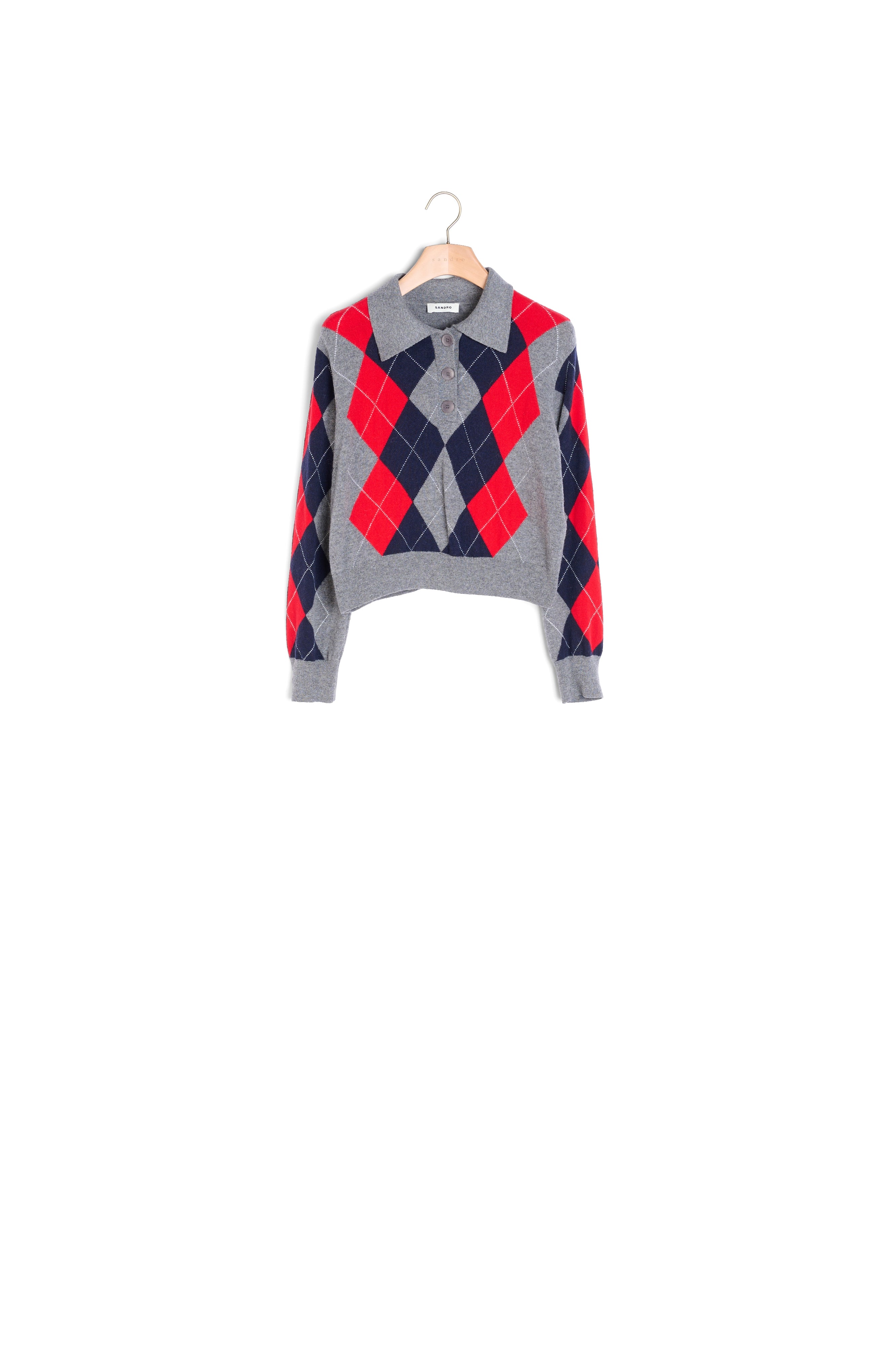 Pull polo losange Sandro seconde main