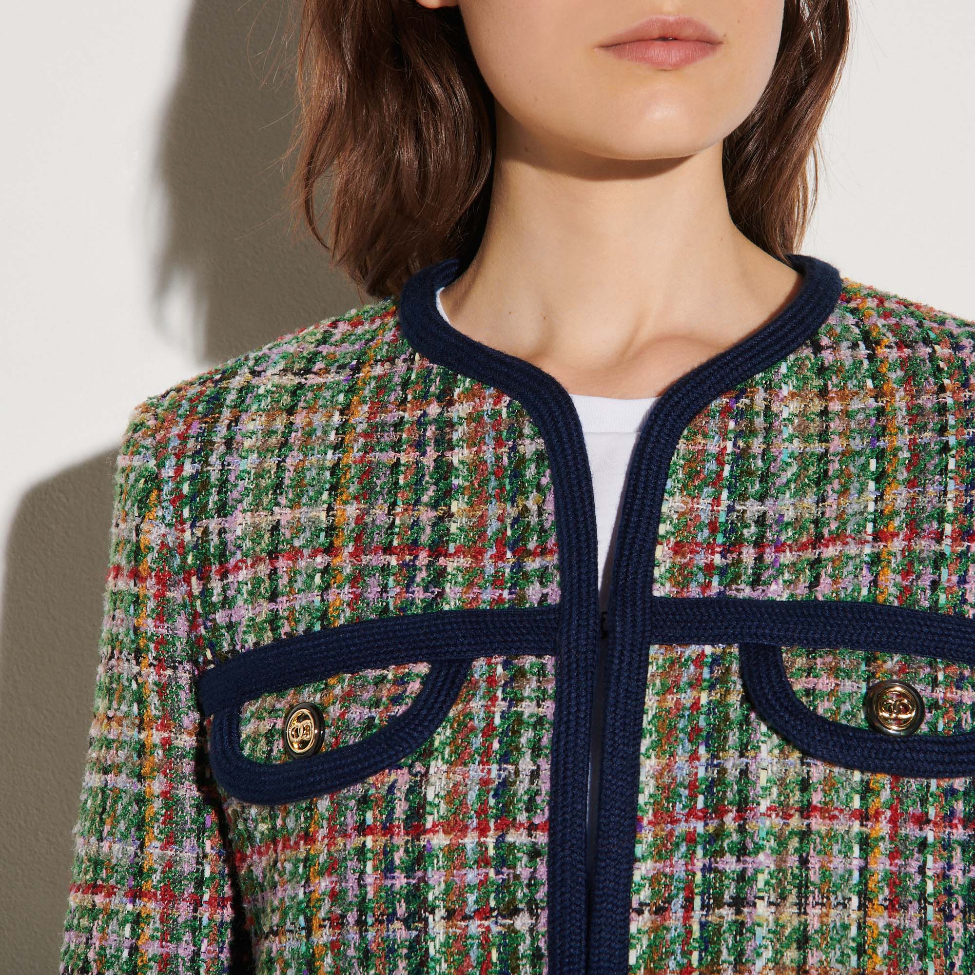 Veste en tweed multicolore Sandro seconde main