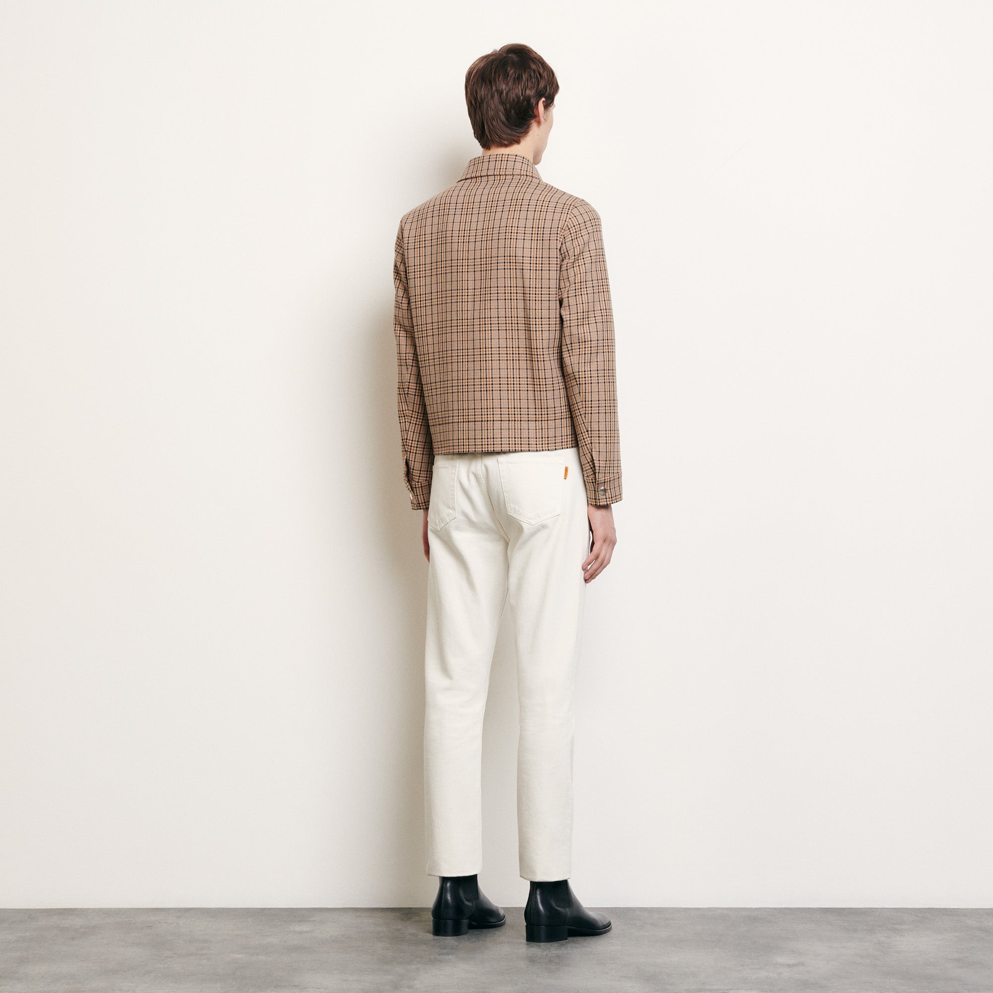 Blouson à carreaux fantaisie Sandro seconde main