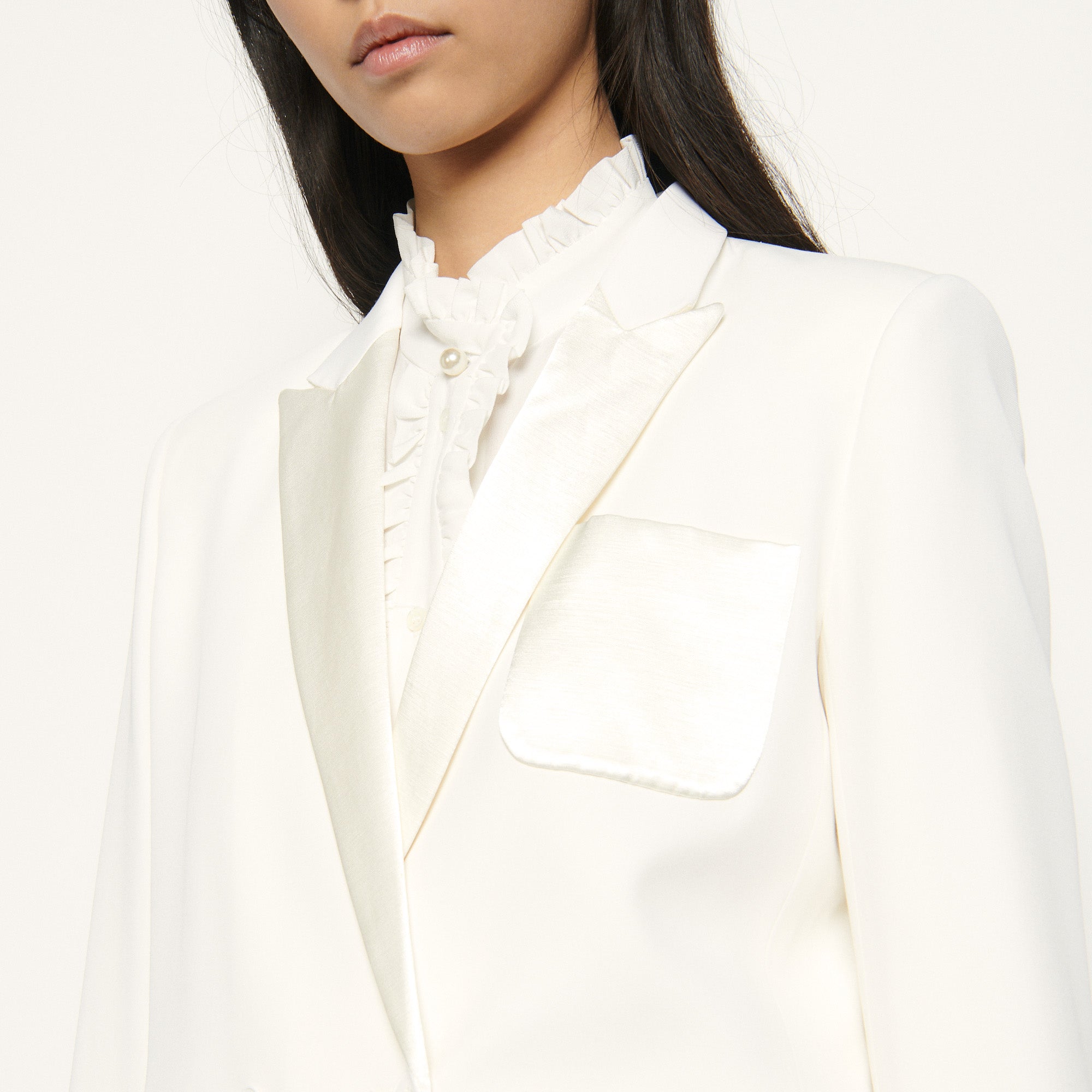Veste de tailleur bi-matière Sandro seconde main
