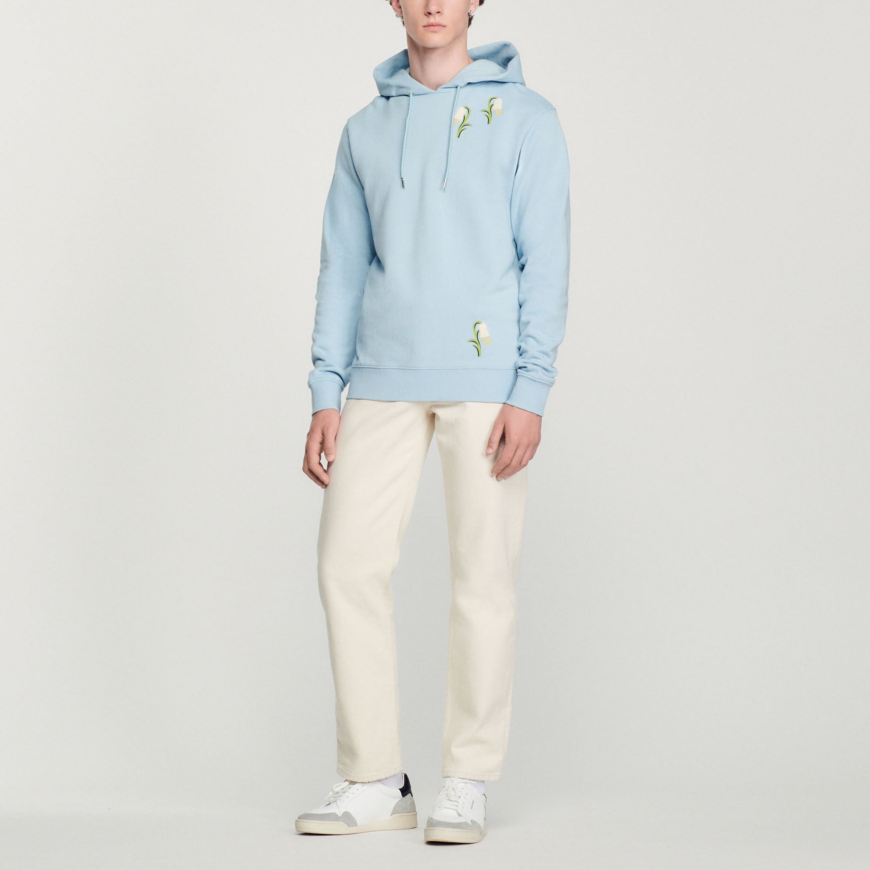 Hoodie à capuche et broderies muguets Sandro seconde main