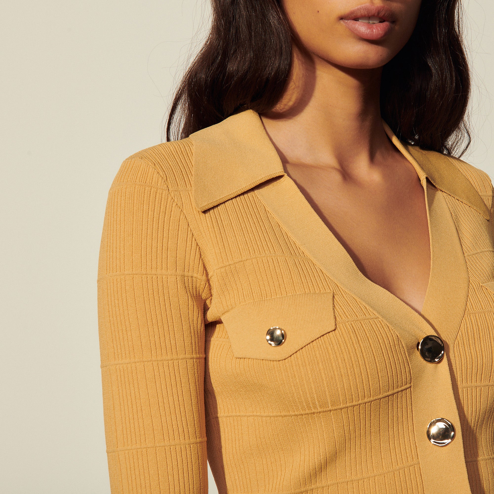 Cardigan en Maille à col polo Sandro seconde main