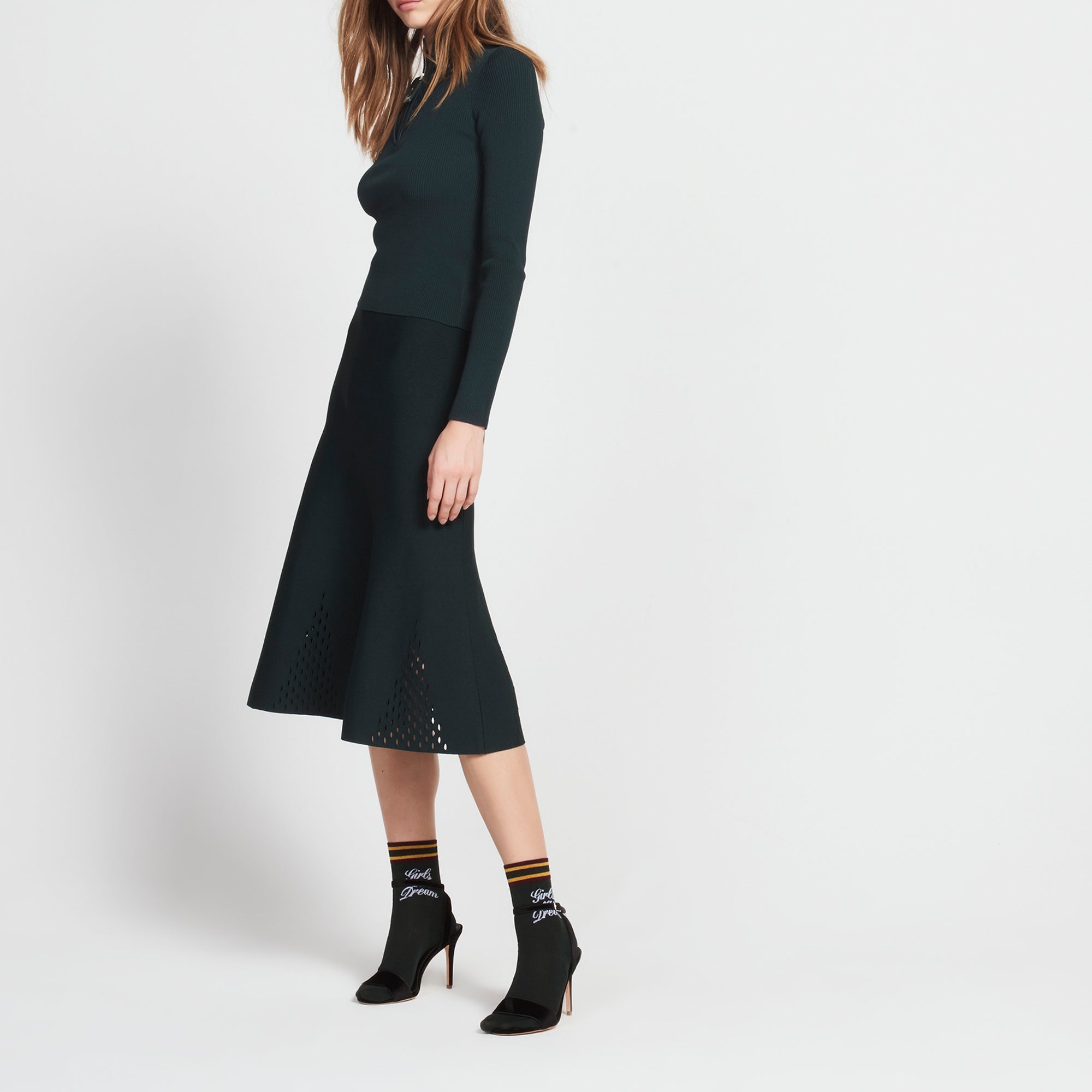 Jupe mi longue en Maille avec découpes Sandro seconde main