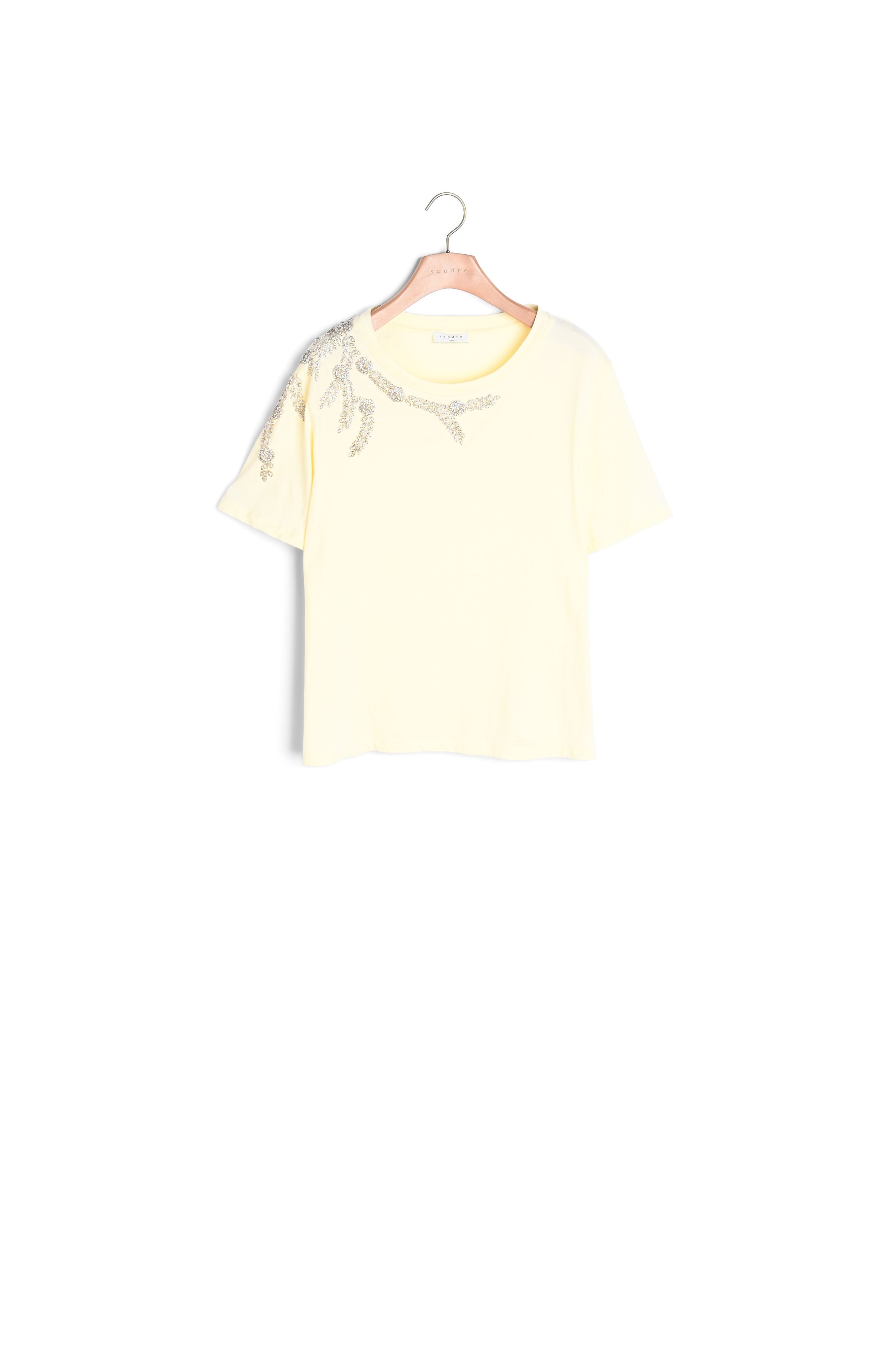 T-shirt orné de broderies et strass Sandro seconde main