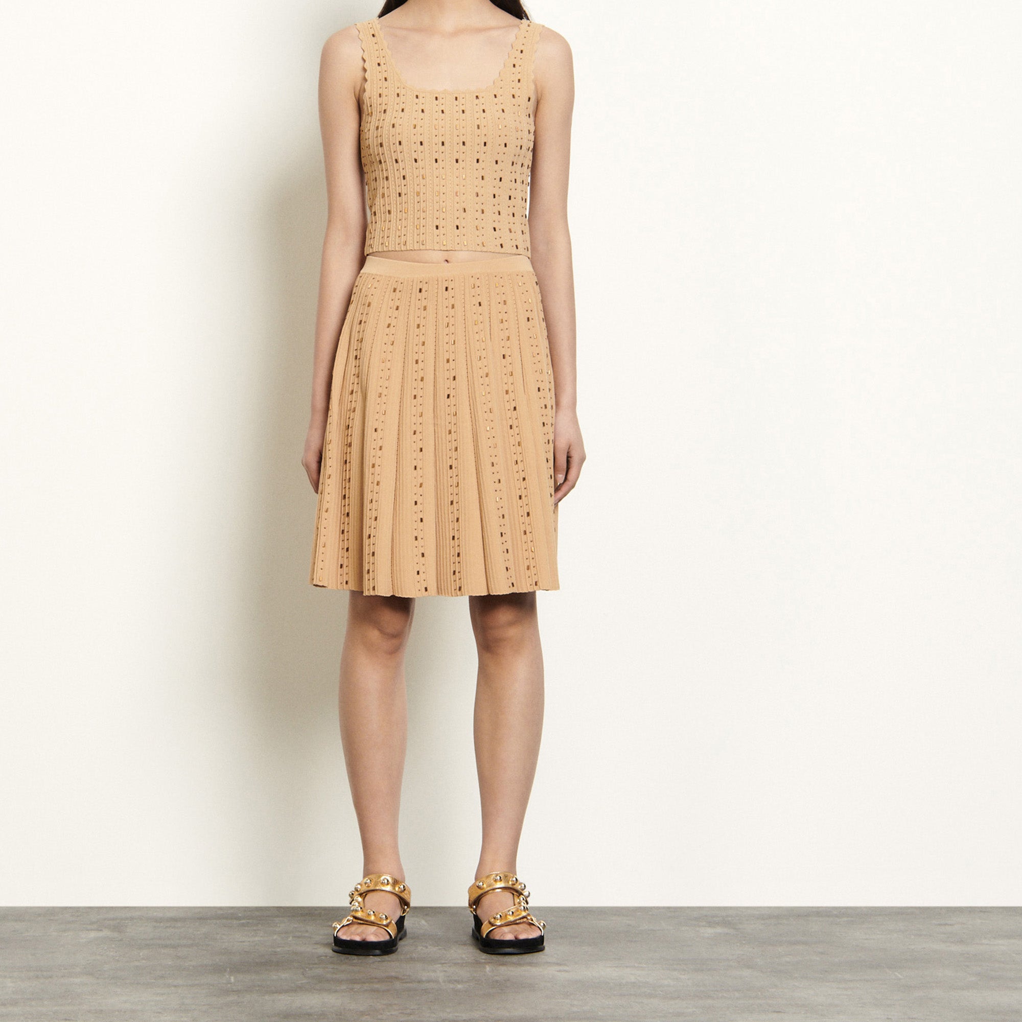 Jupe courte en Maille et perles Sandro seconde main