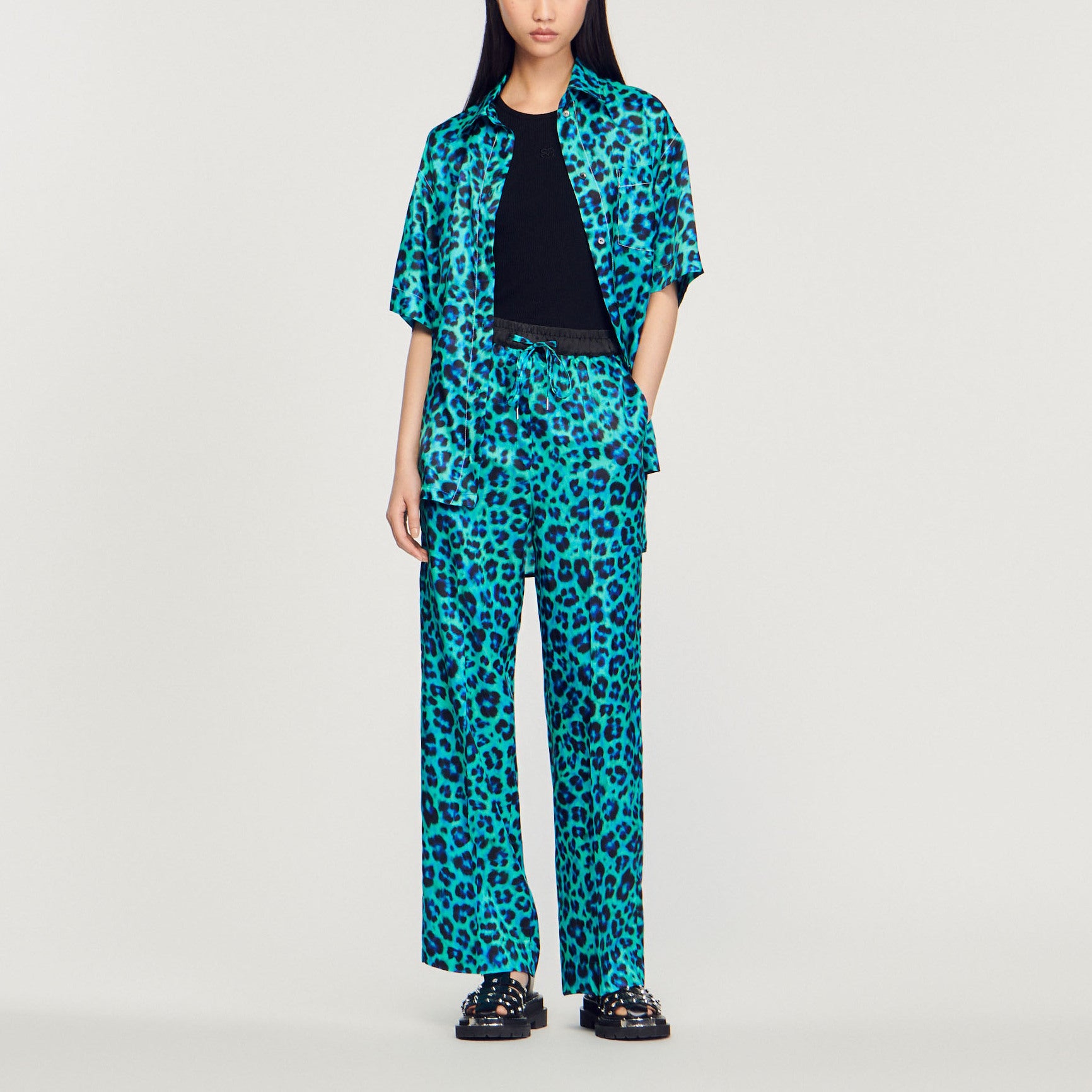 Pantalon large léopard Sandro seconde main