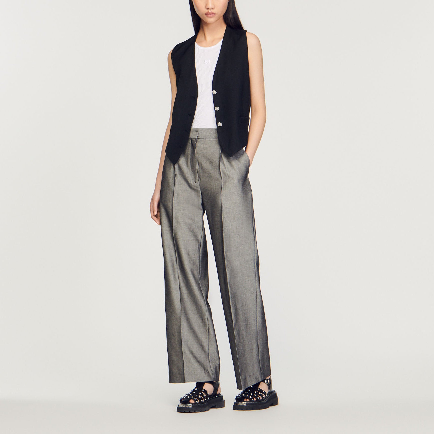 Pantalon jambe large Sandro seconde main